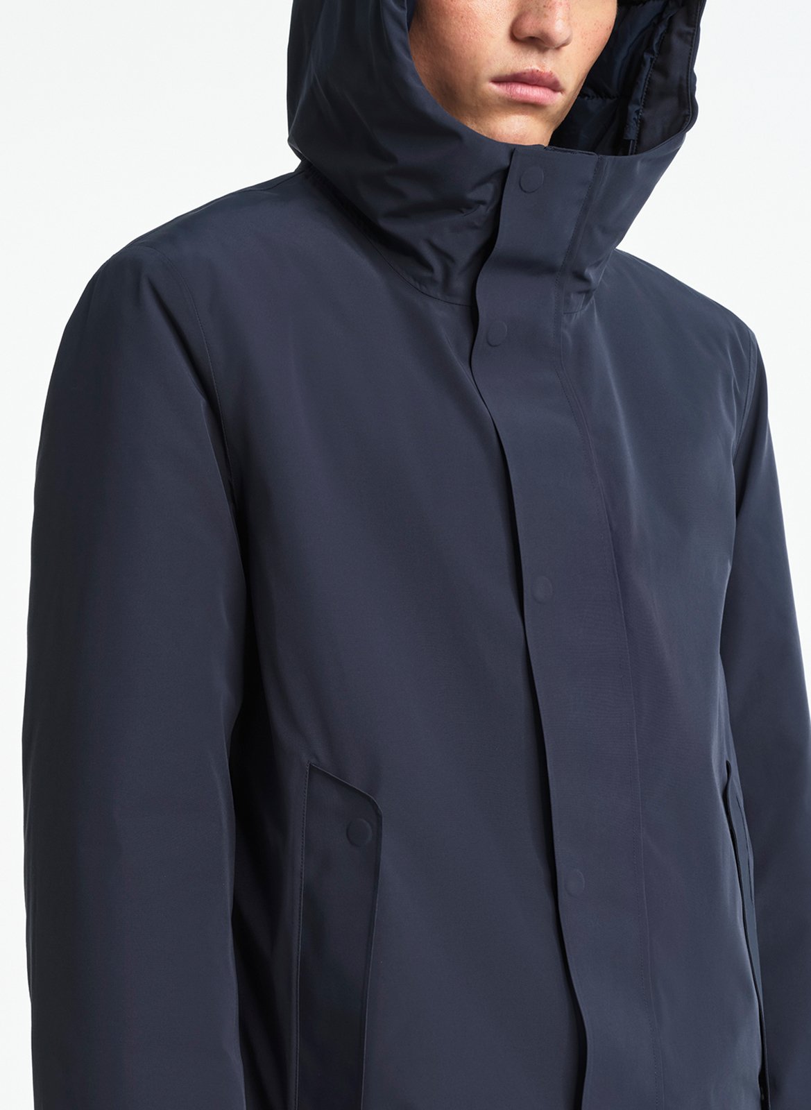 Halflange parka met capuchonkraag AIGLE Blauw