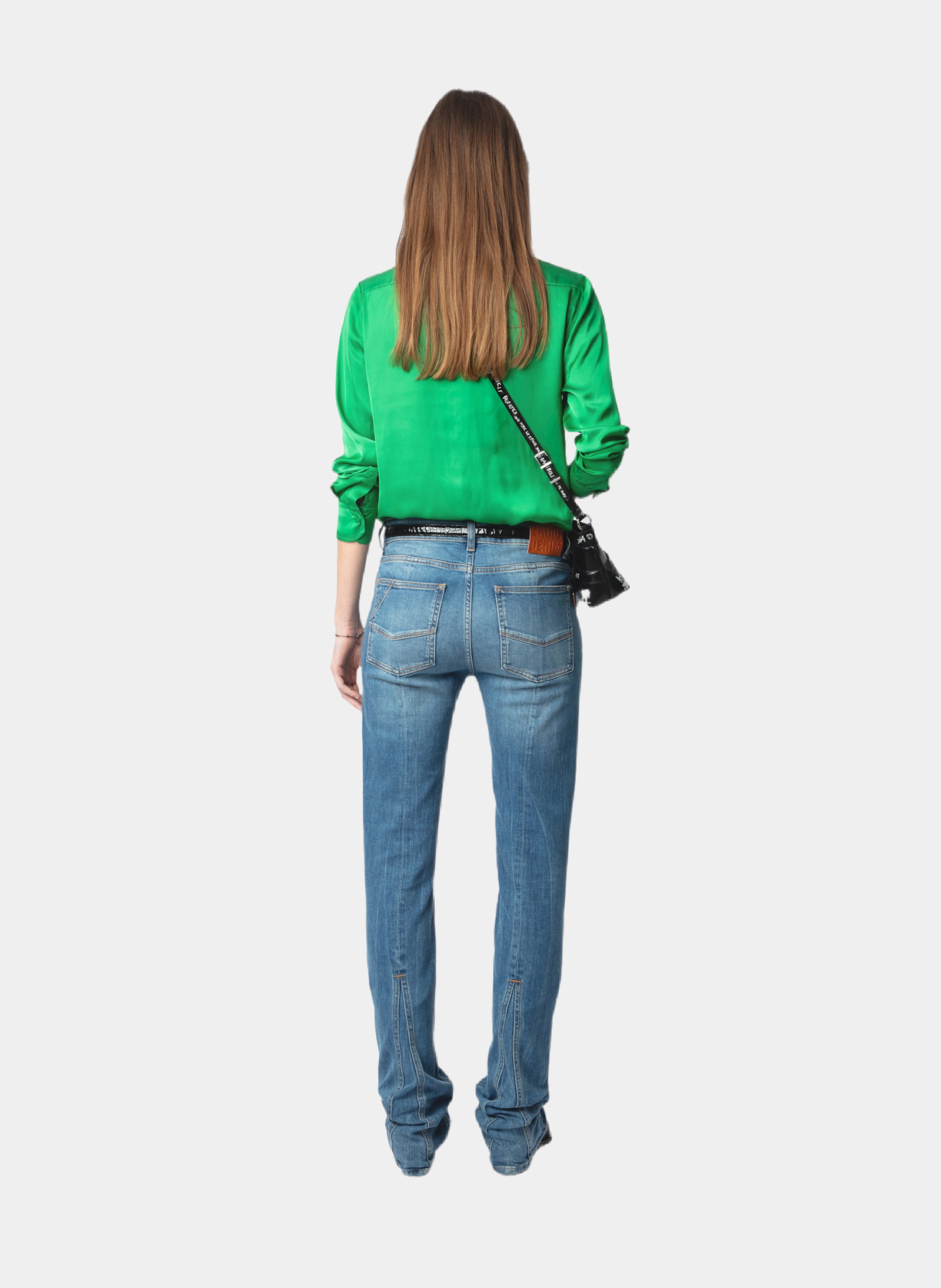 Chemise col lavallière satinée ZADIG&VOLTAIRE Vert