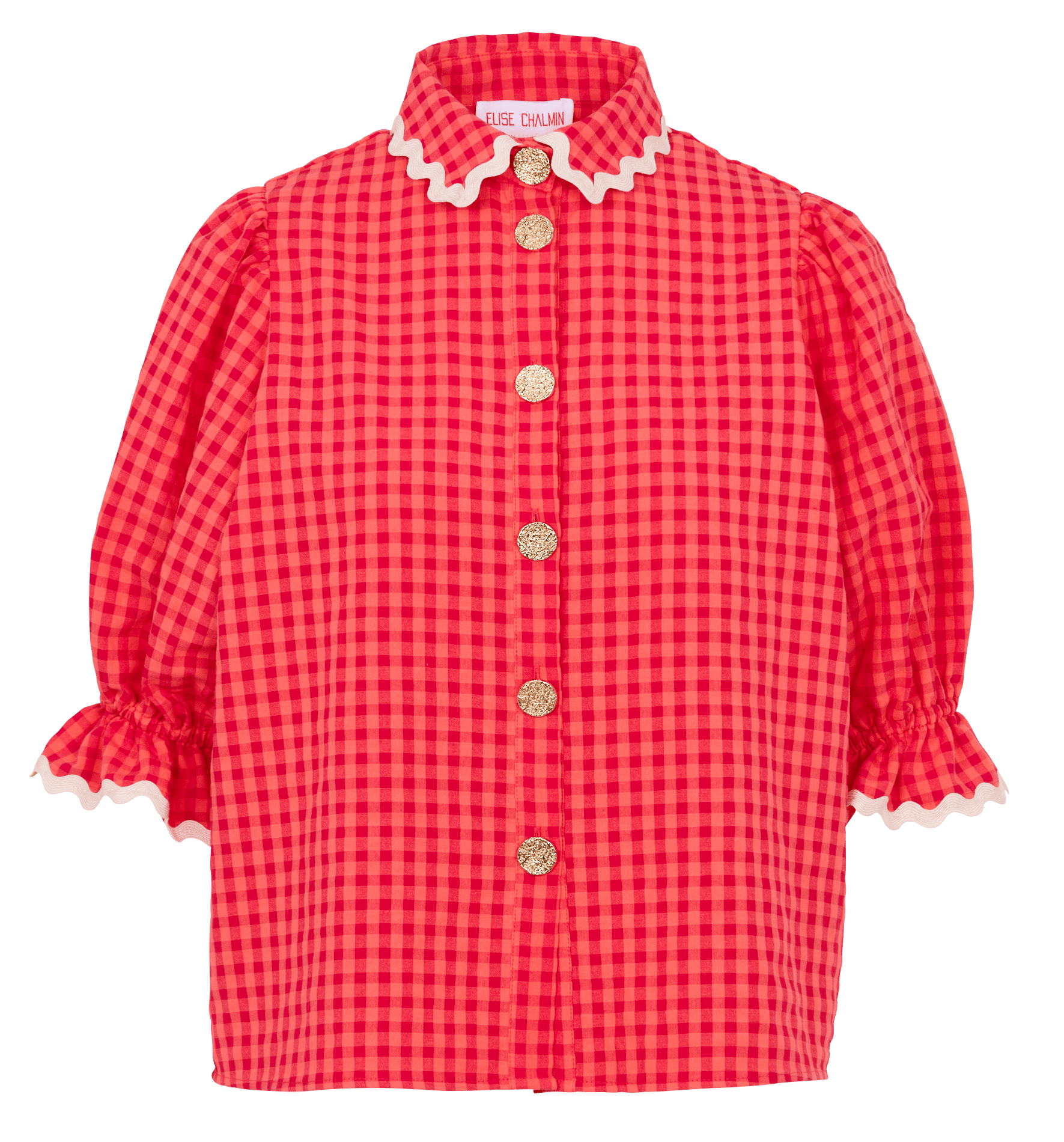 Cotton shirt with Peter Pan collar ELISE CHALMIN Red