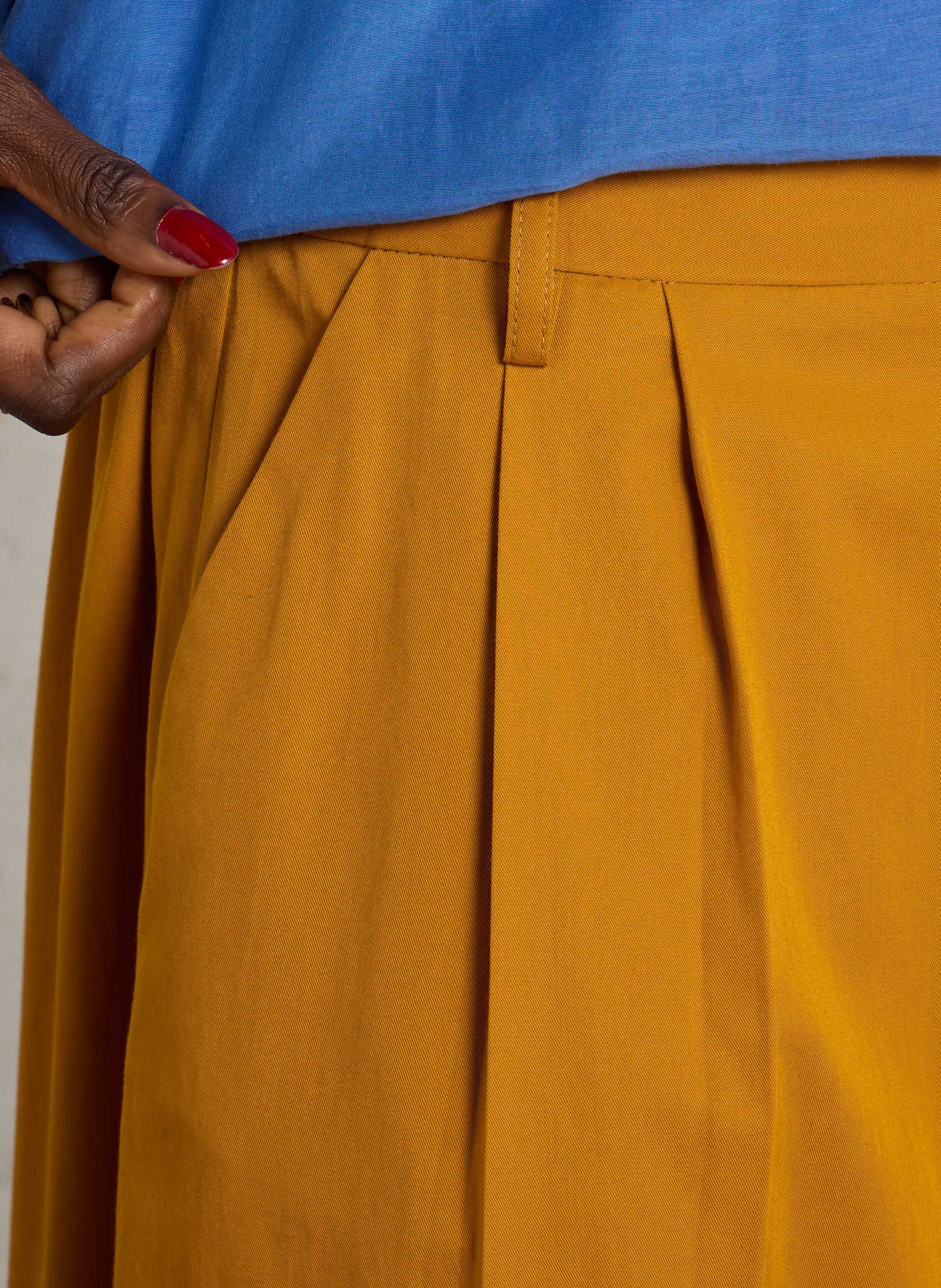 Solid color extra wide cotton pants | Golden MAISON 123 Women