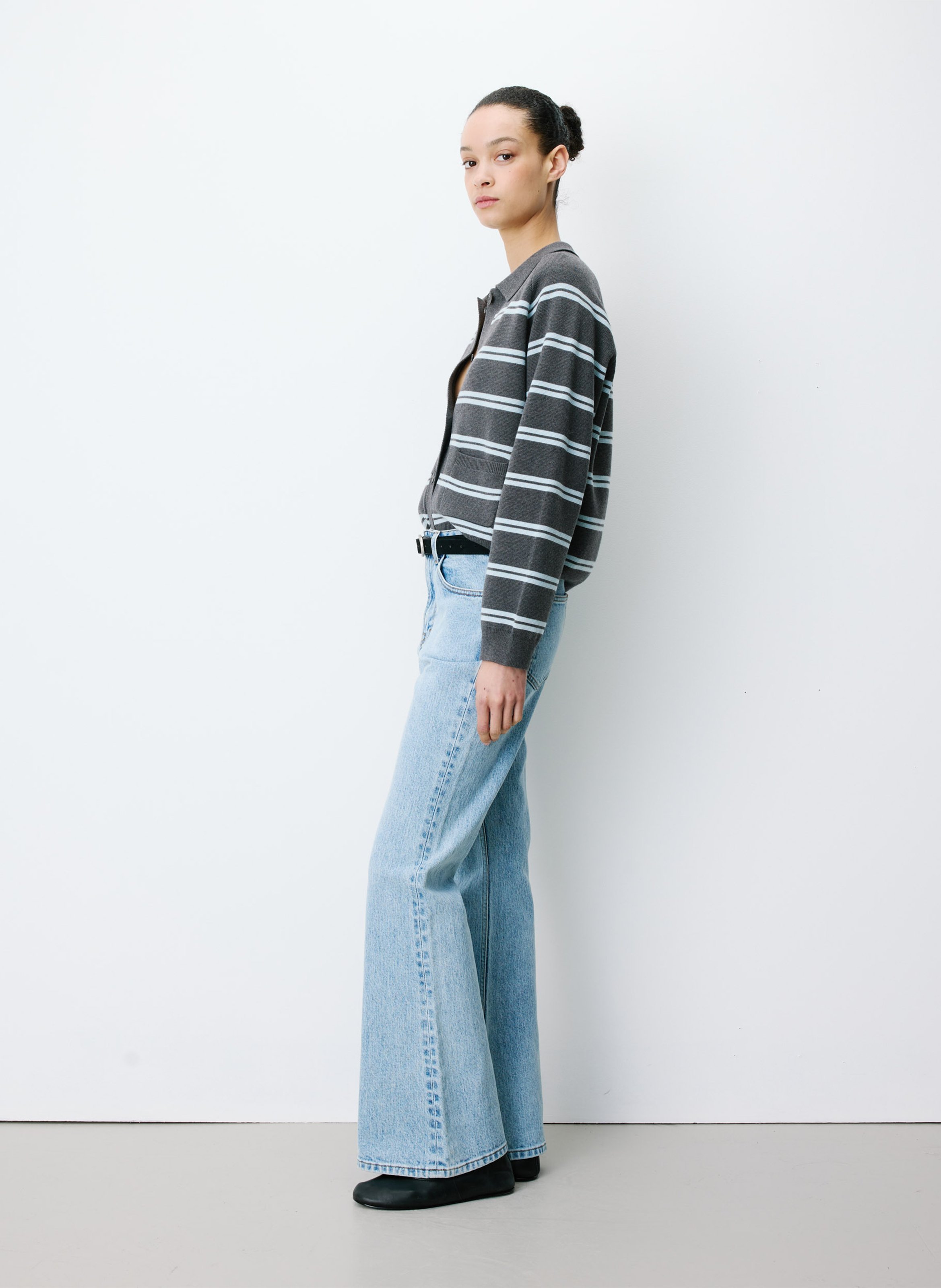 Cotton-blend bootcut jeans GRACE ET MILA Blue