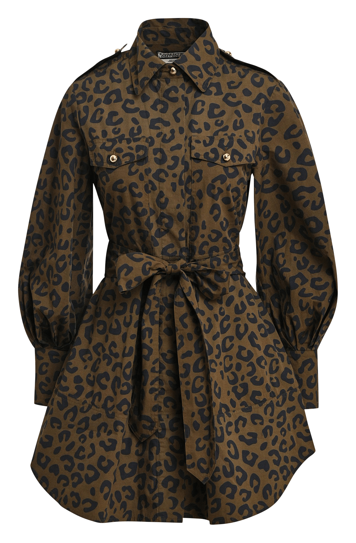 Tailliertes Hemdkleid aus Baumwolle ESSENTIEL ANTWERP Grun