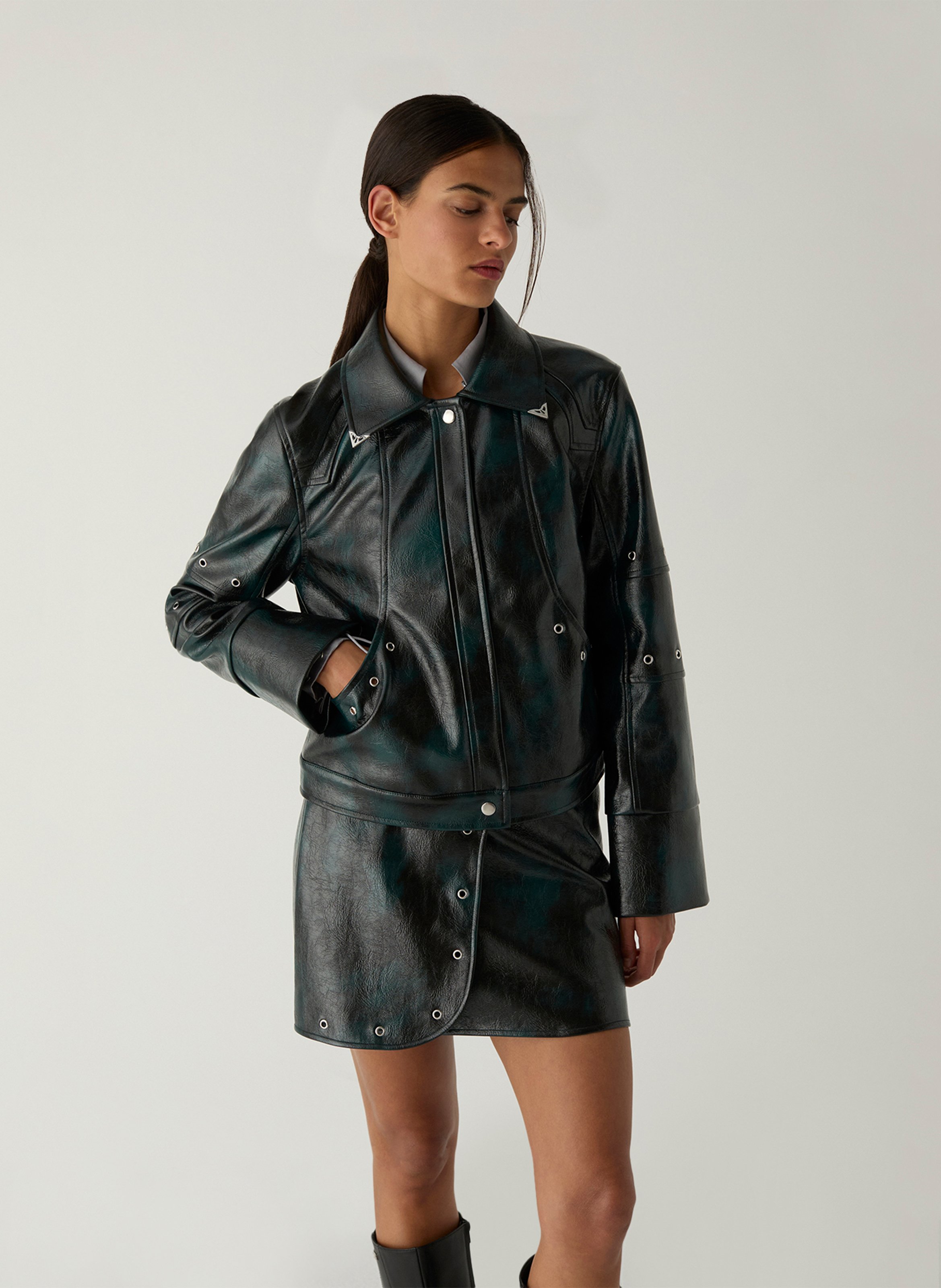 Oversized jacket with tailored collar LAAGAM Green