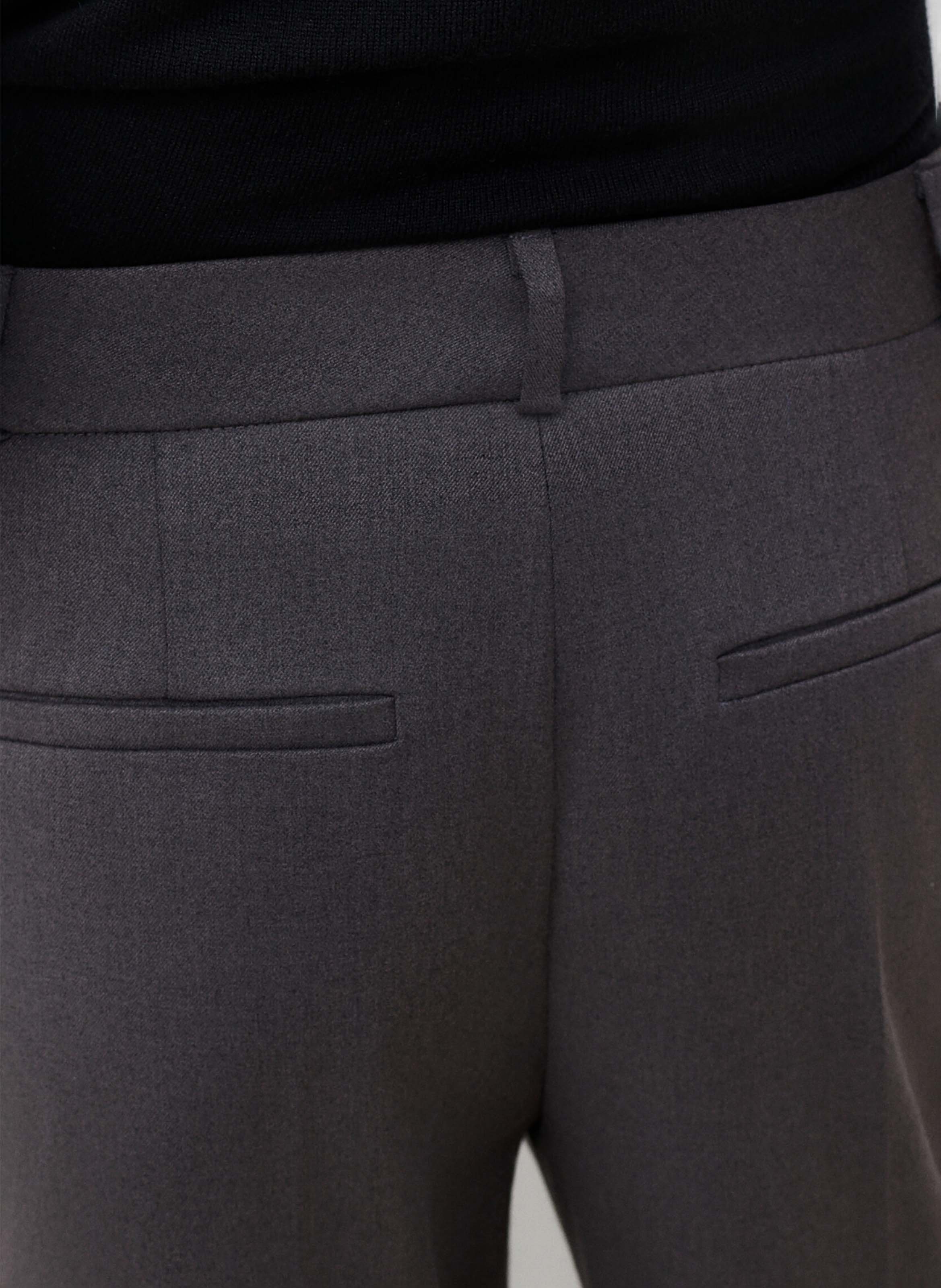 Pantalon droit à plis CAROLL Gris