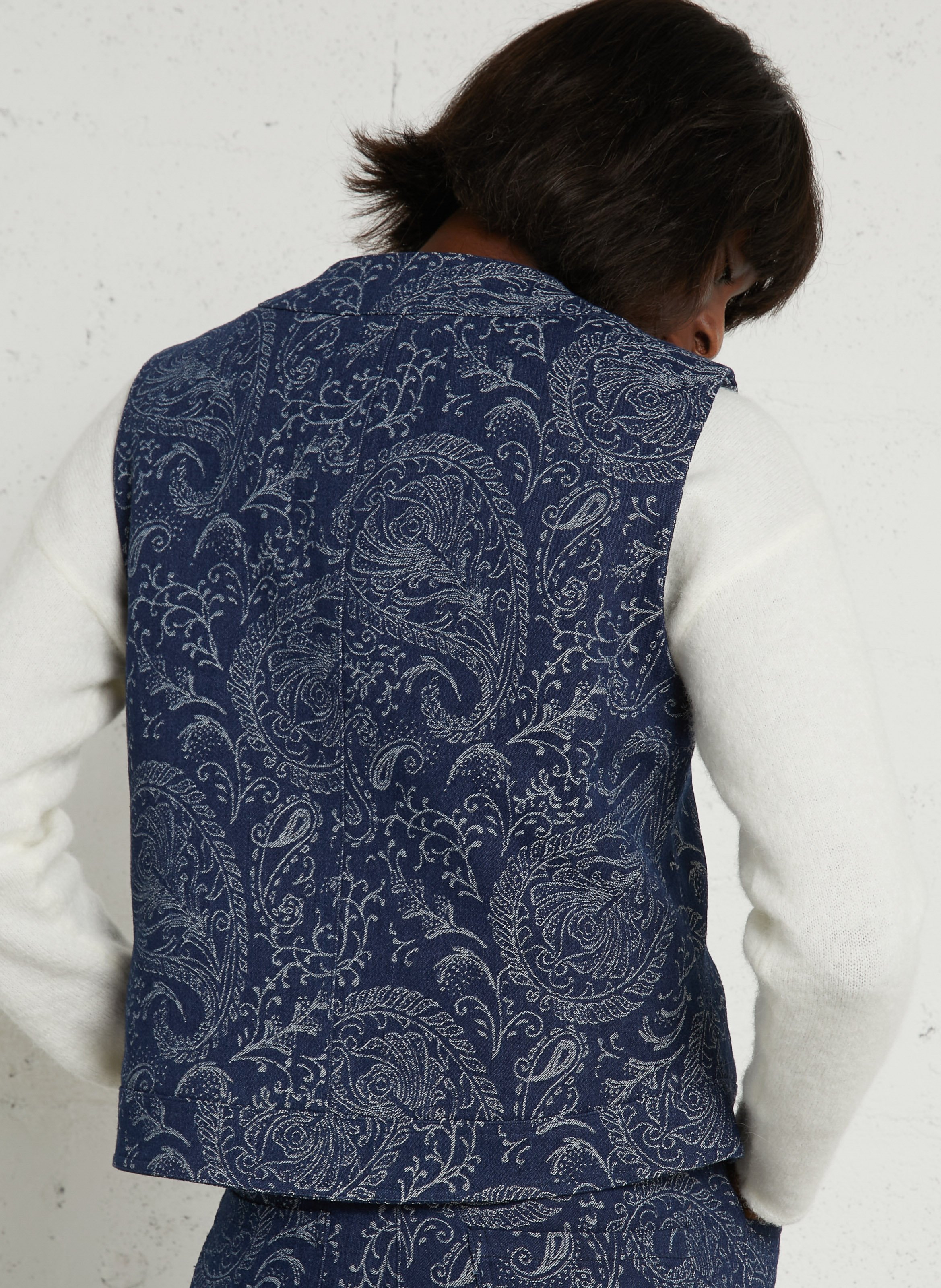 Rundhalsausschnitt Denim bedruckte Jacke THE KORNER Blau
