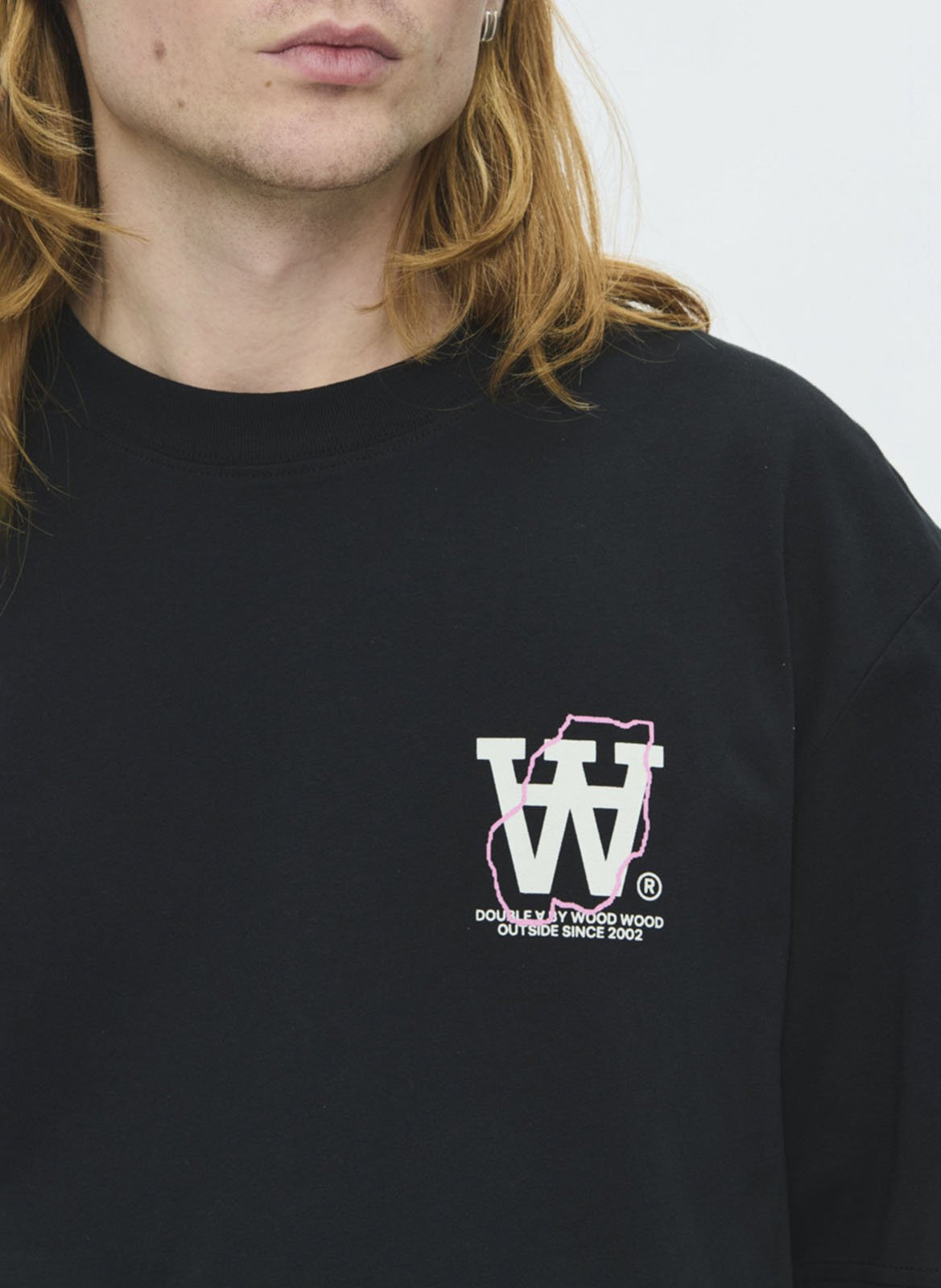 Round-neck cotton T-shirt | Black WOOD WOOD Men