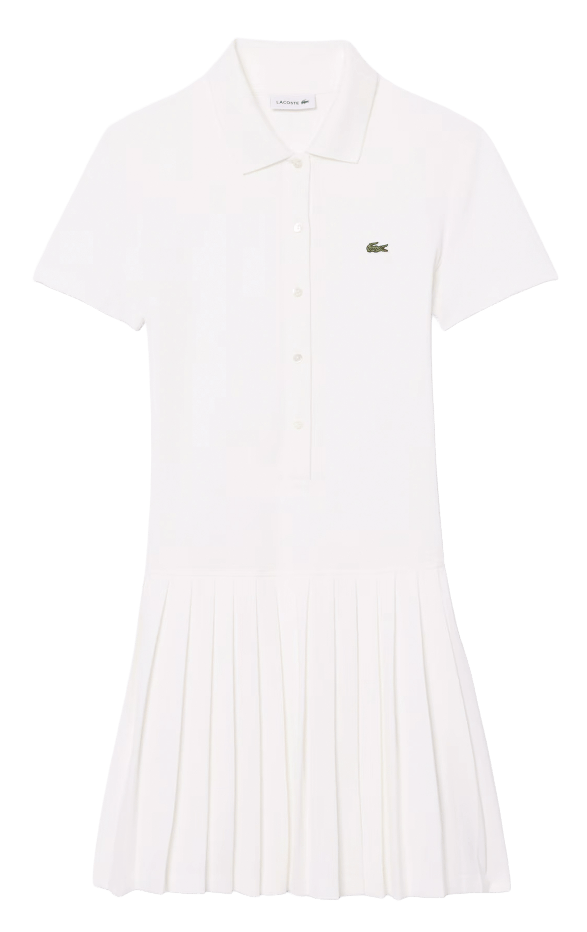 Robe courte col polo en coton LACOSTE Green