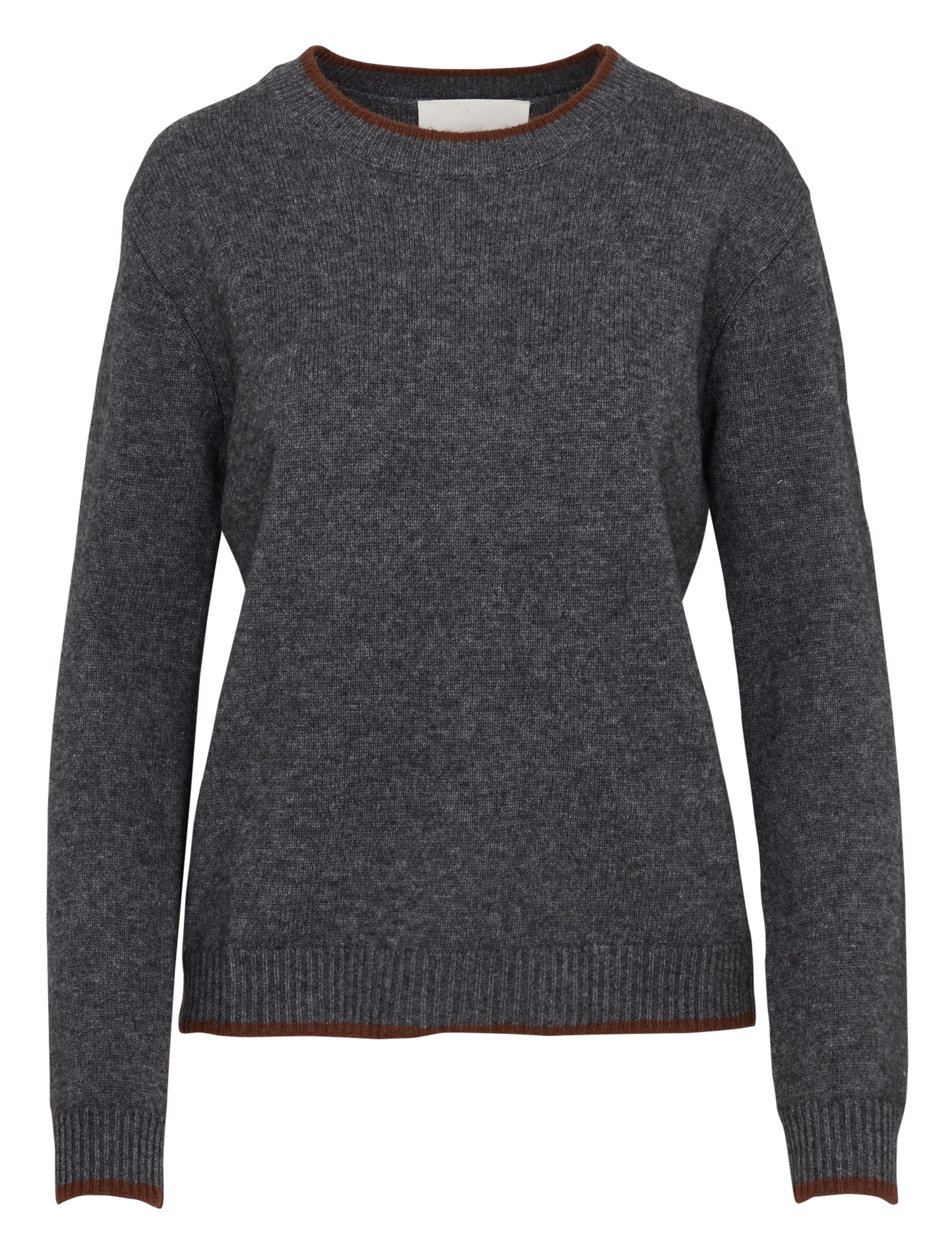 Pull droit col rond en laine MAISON 123 Gris