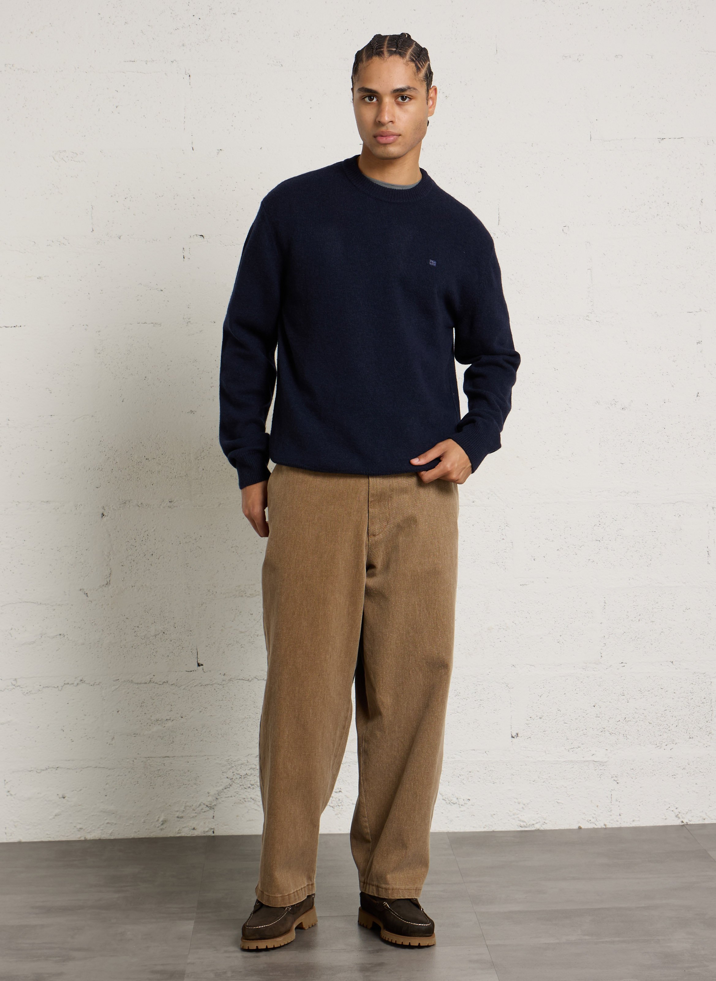 Pull droit en laine mélangée NAPAPIJRI Bleu