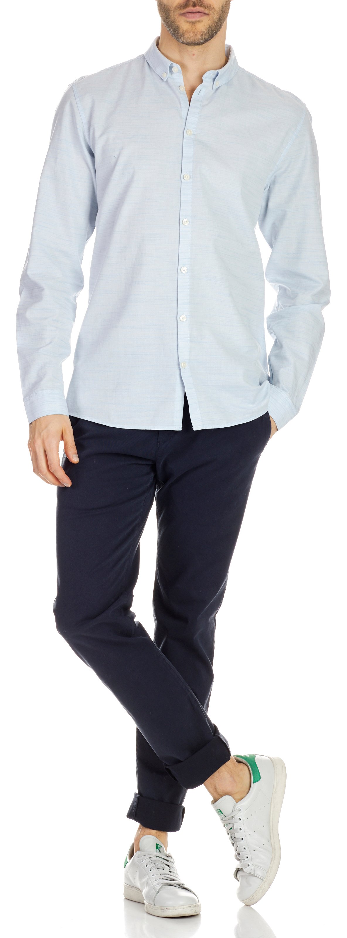 Stretch cotton slim chinos Blue