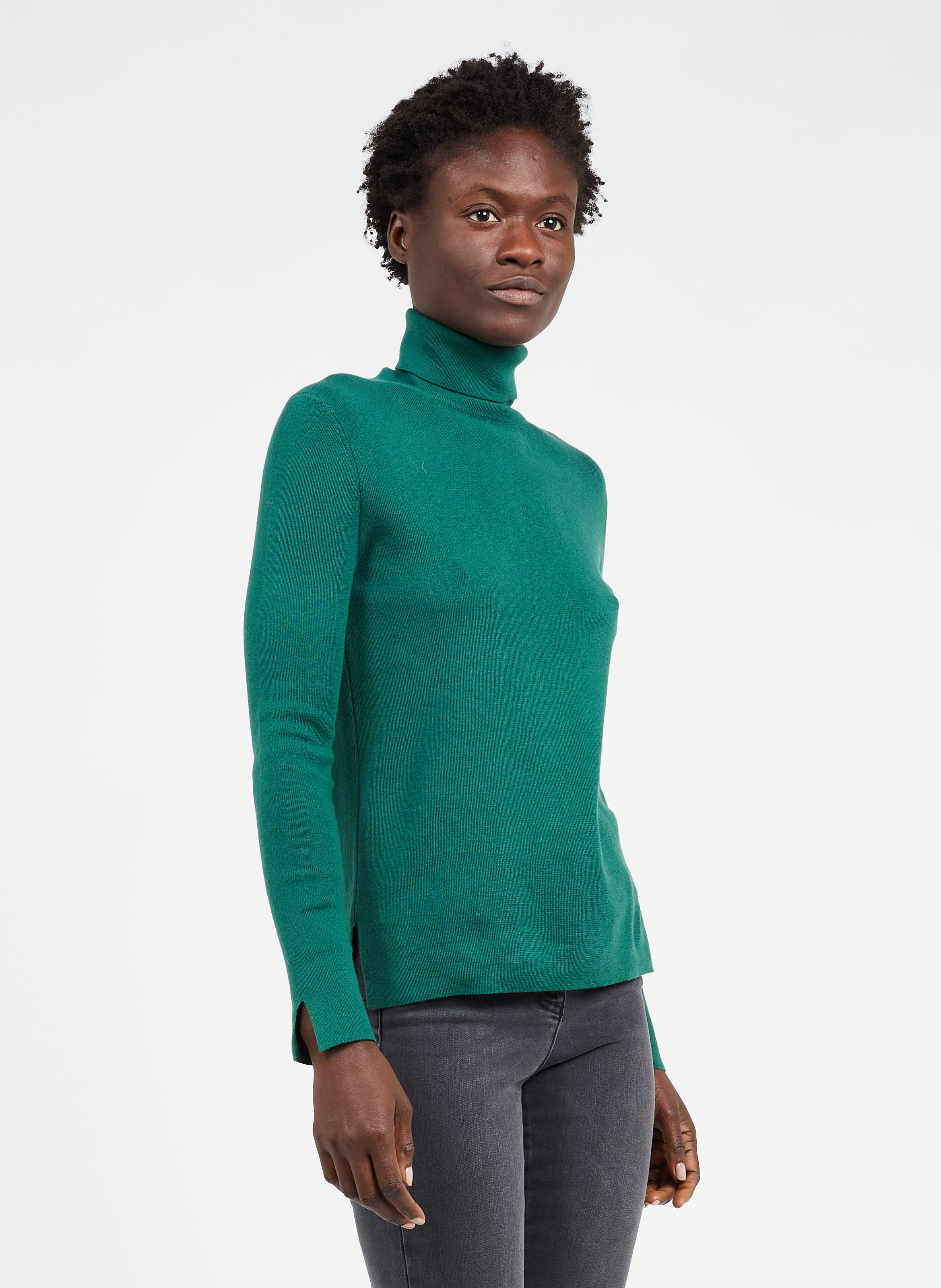 Cotton Turtleneck Sweater Green 
