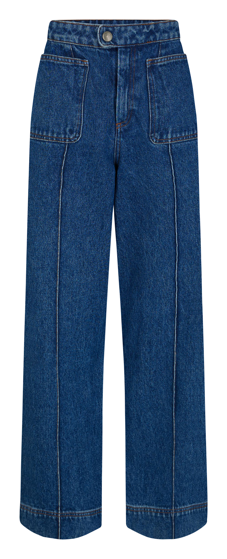 Jean évasé et délavé en coton  SOEUR Bleu