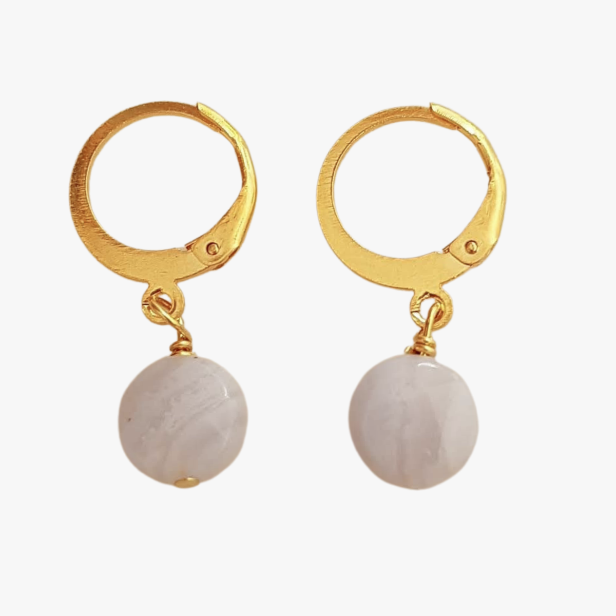 Chalcedony earrings GINANDGER Blue