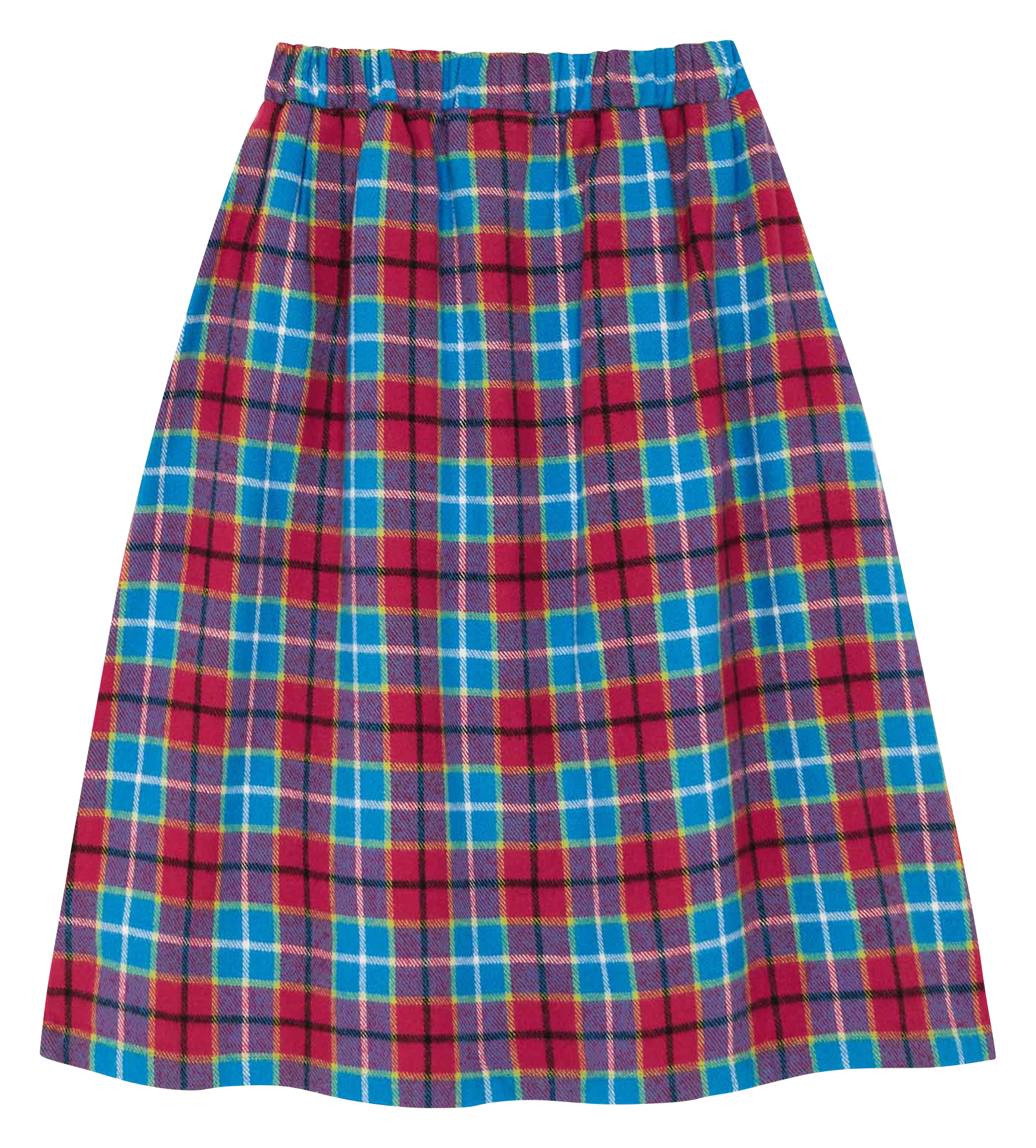 Karierter Midirock aus Baumwolle THE CAMPAMENTO Blau