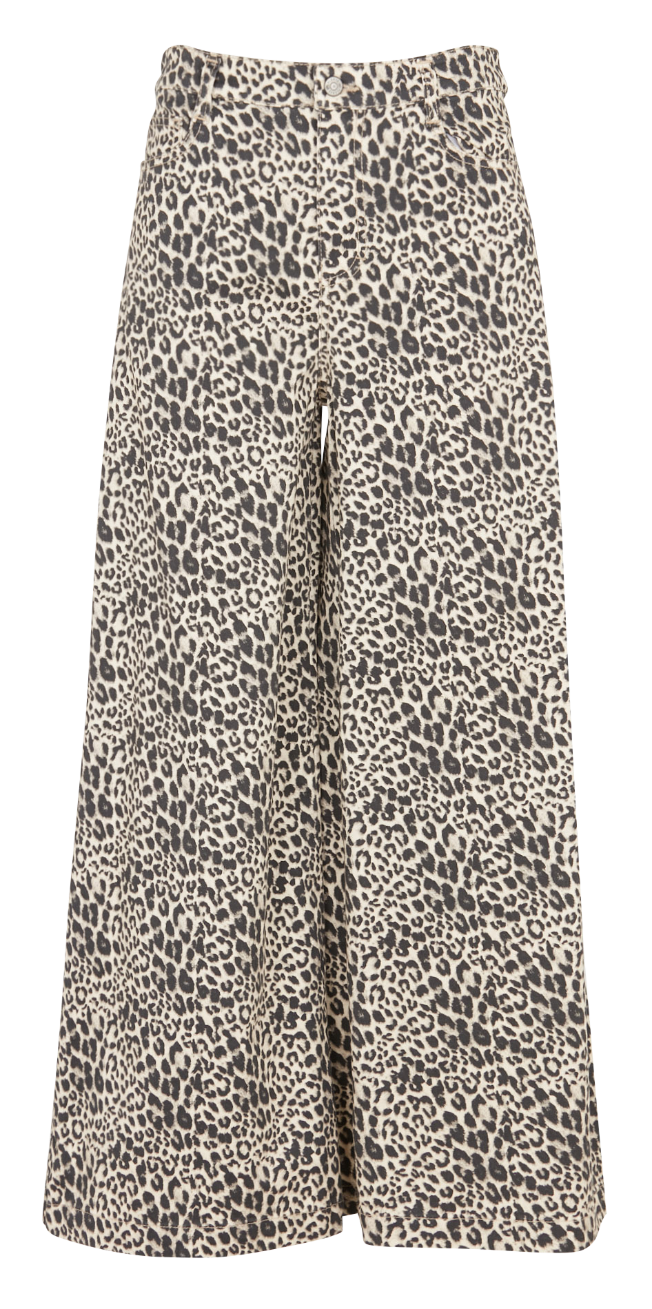 High-waisted printed cotton-blend palazzo pants PLEASE Black