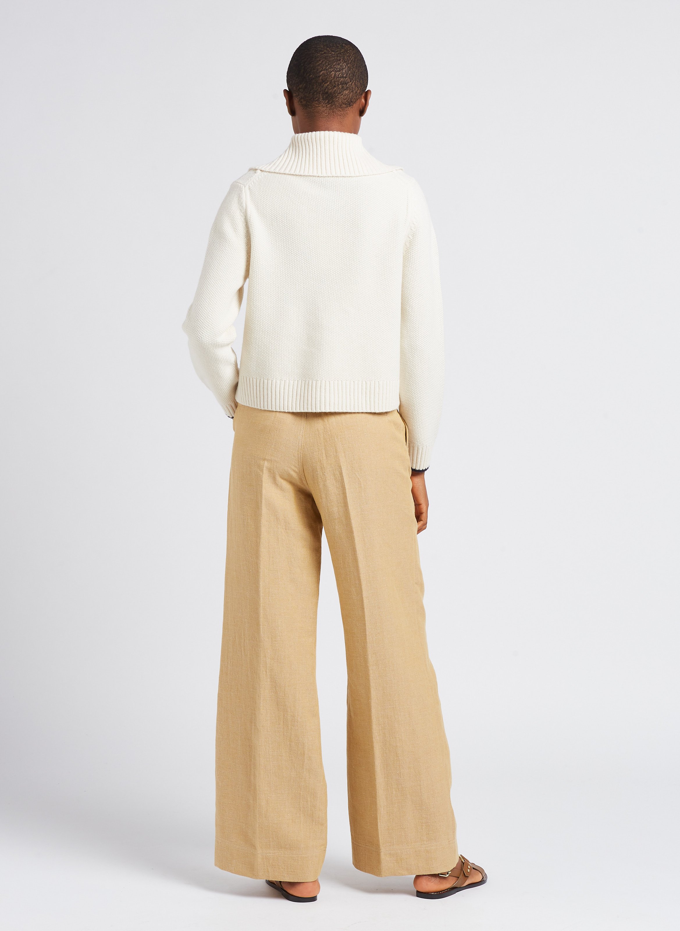 Wide-leg linen pants POMANDERE Golden