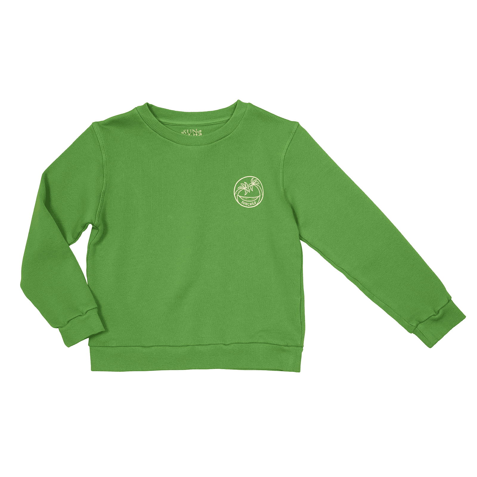 Sweat col rond droit en coton SUNCHILD Vert