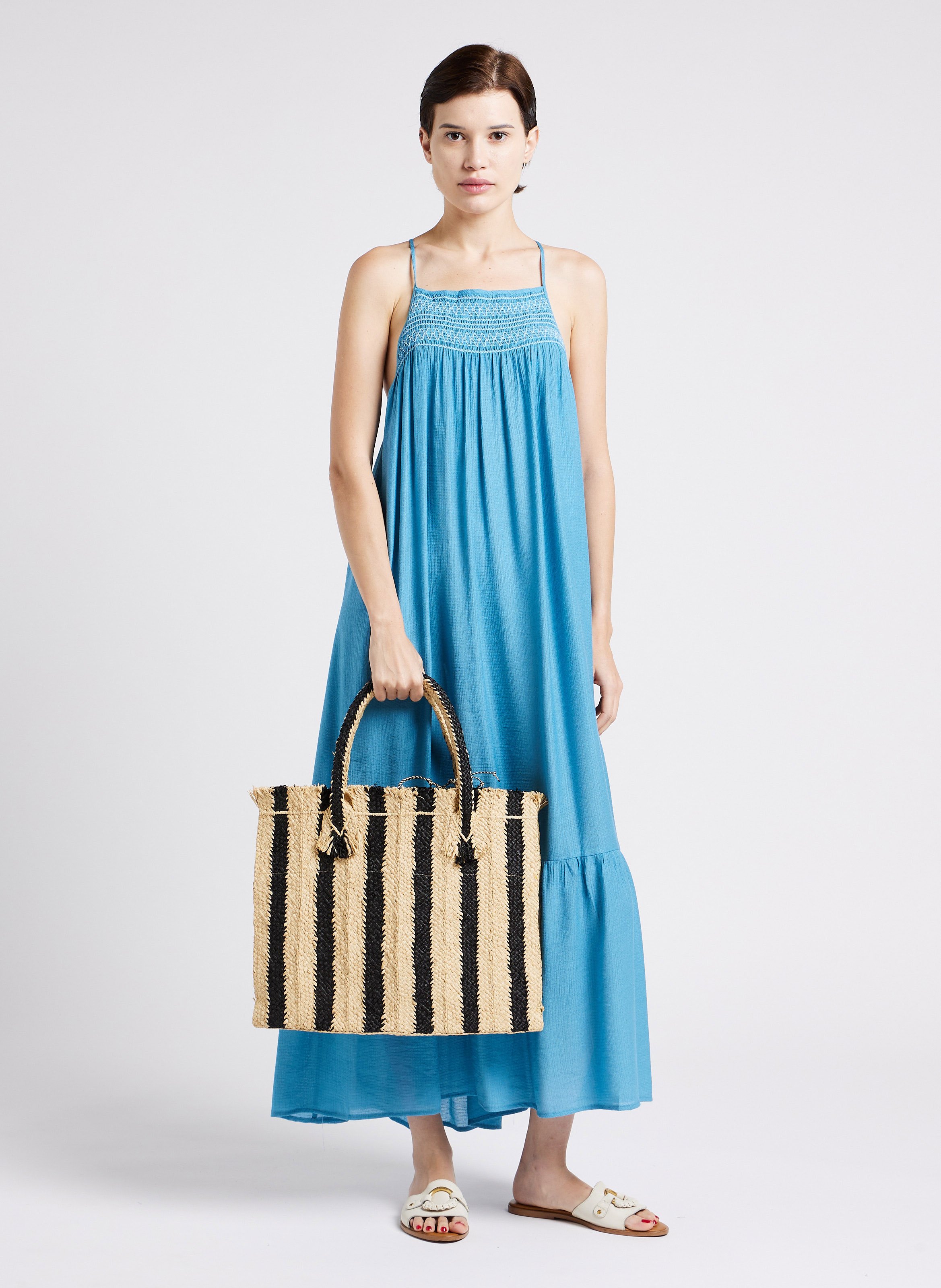 Panier en tresse de raphia  SANS ARCIDET Noir