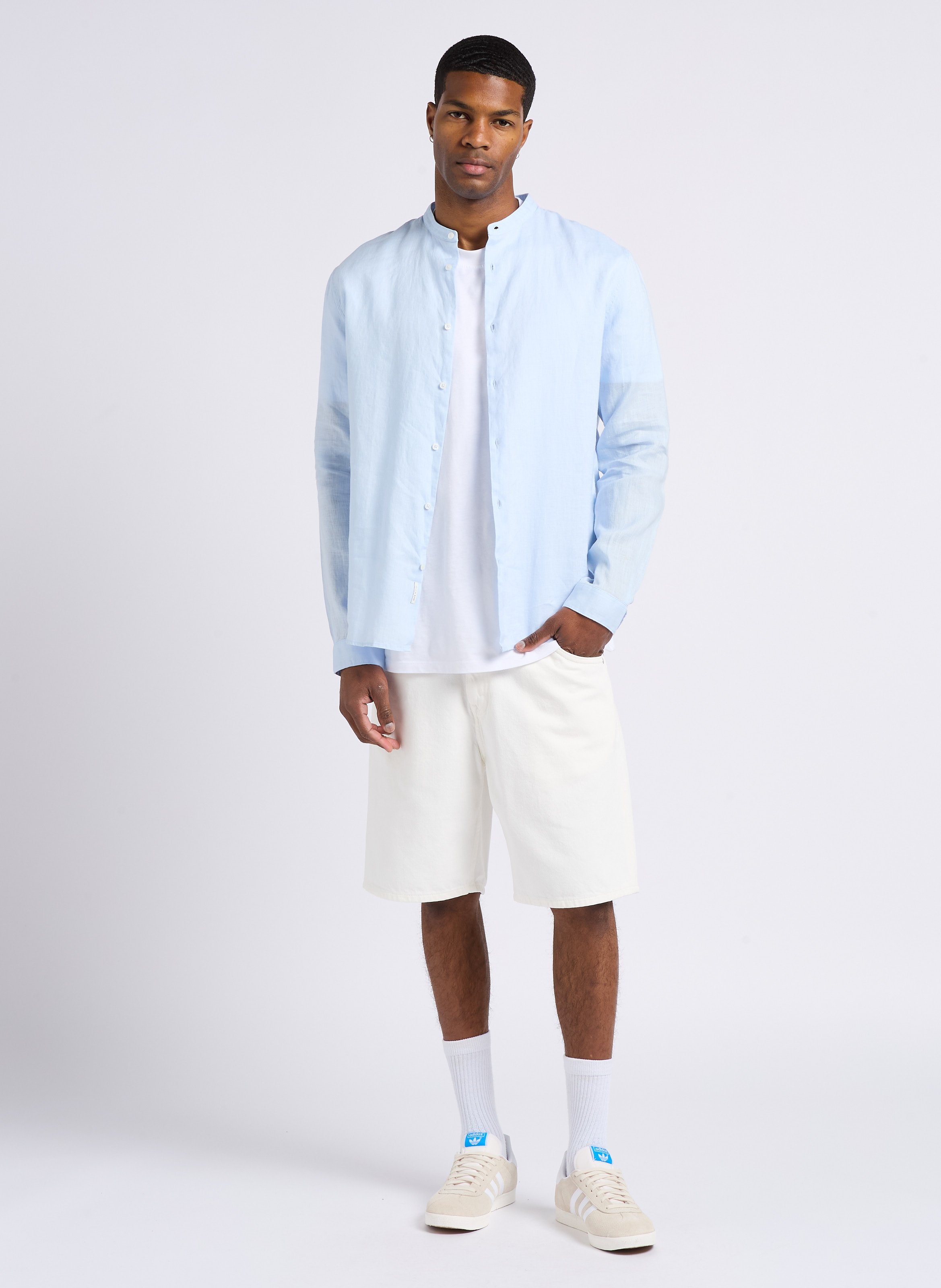 Short en denim droit en coton EDWIN Beige