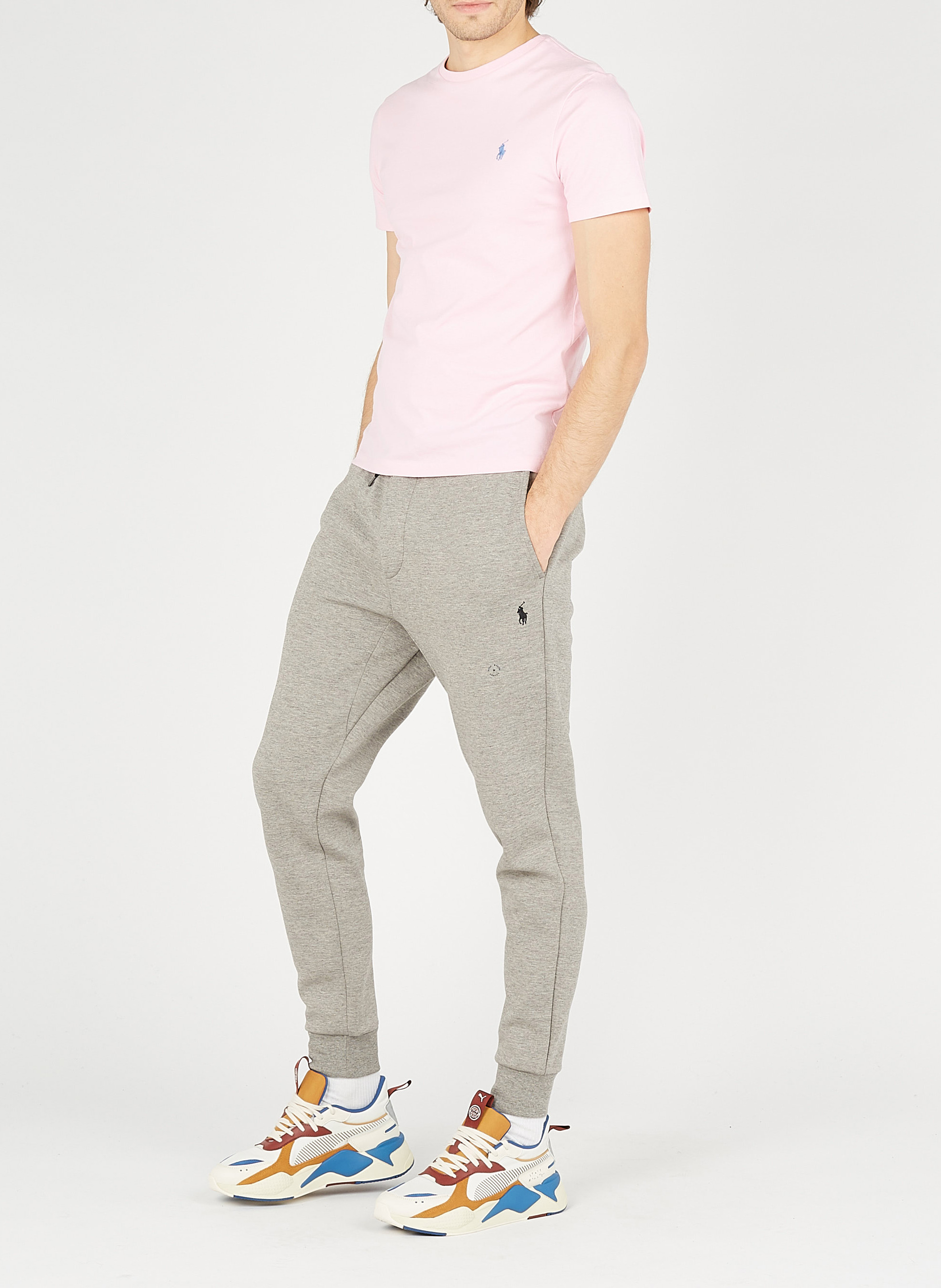 Tee-shirt col rond slim-fit en coton POLO RALPH LAUREN Rose