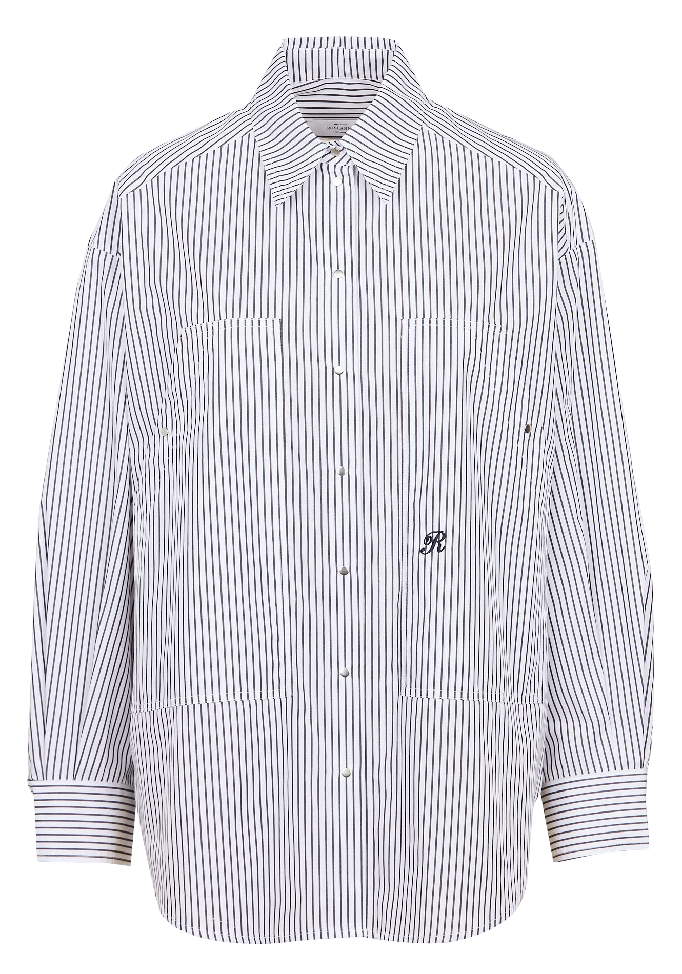 Chemise oversize col classique en coton ROSEANNA Noir