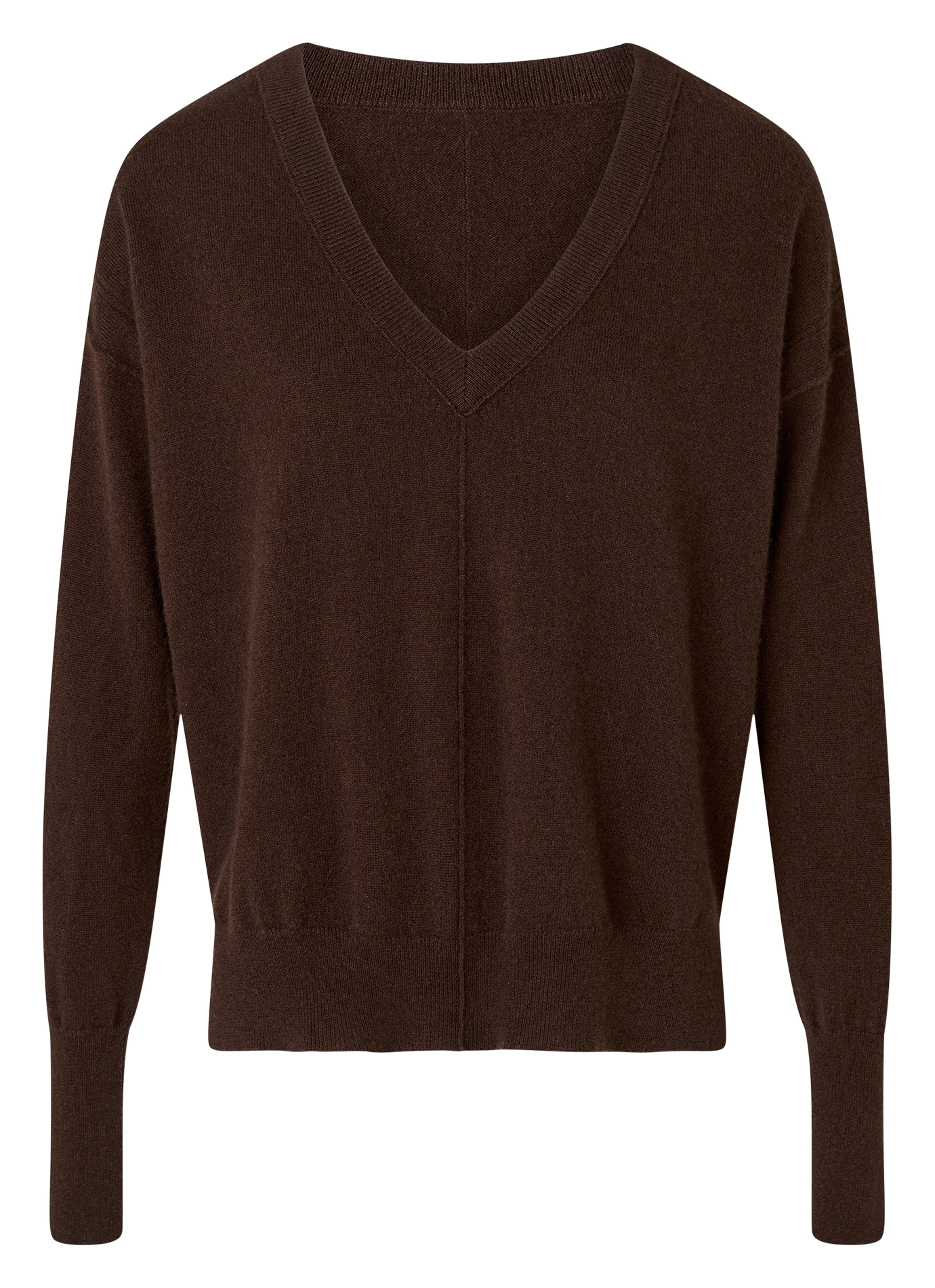 Pull droit col V ZAPA Marron