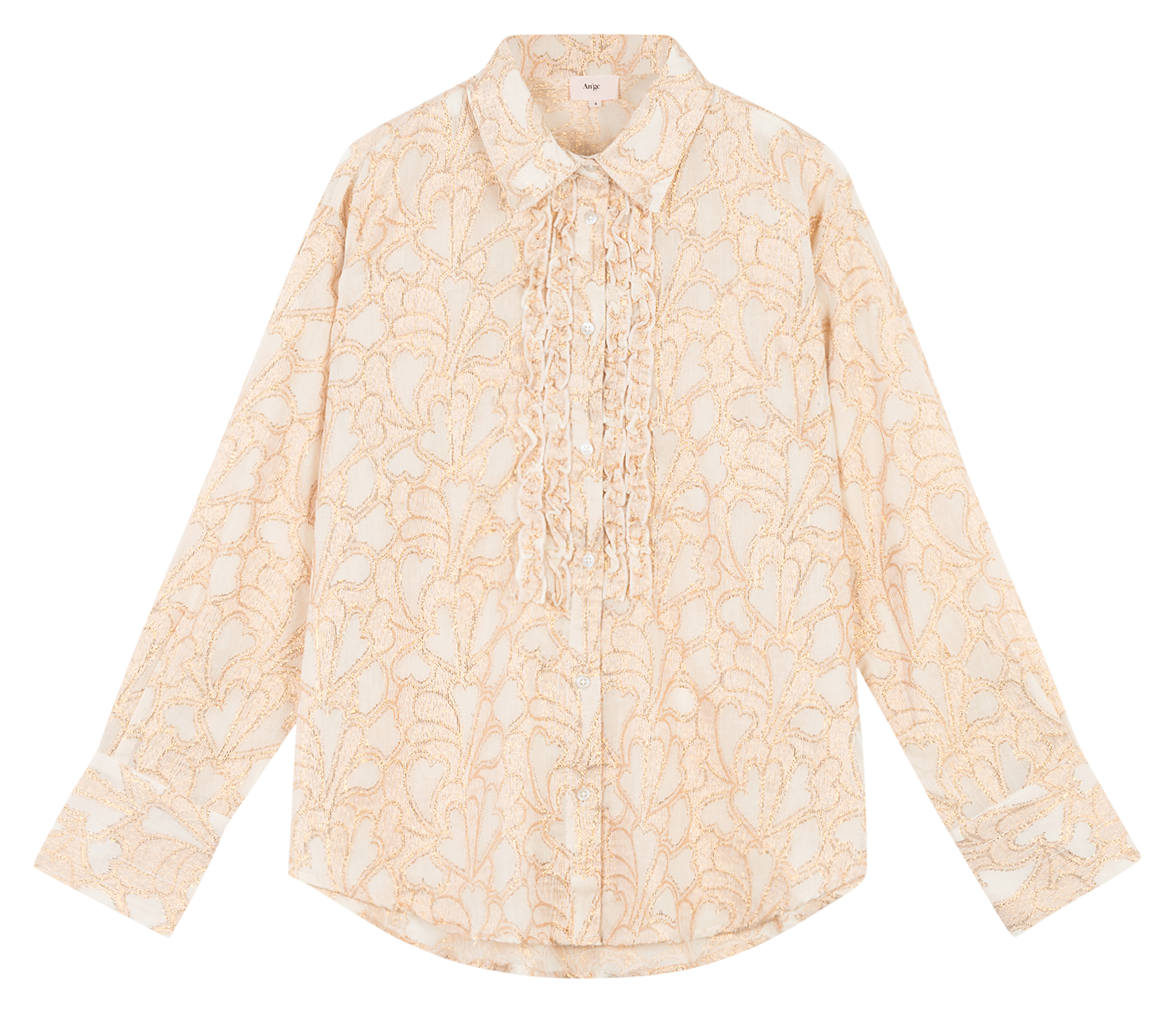 Printed cotton-blend shirt AN'GE Beige