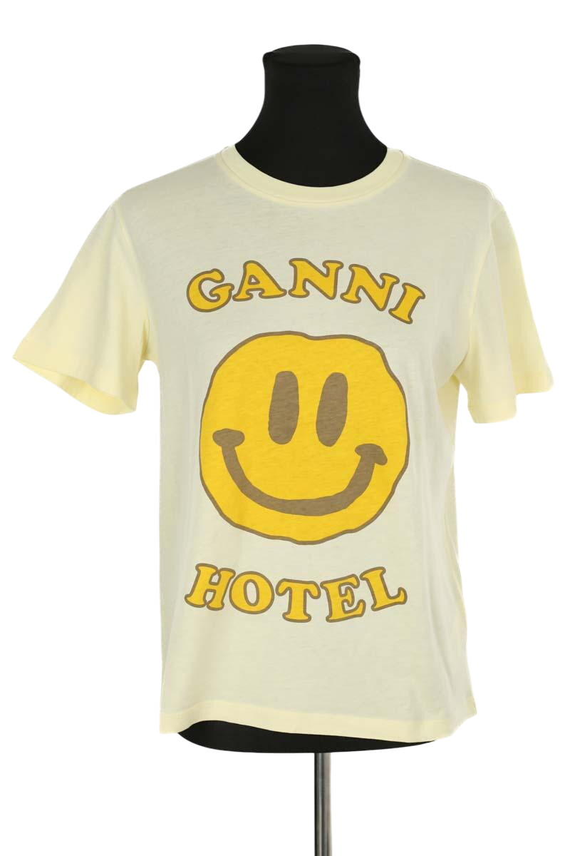 Cotton T-shirt GANNI - Seconde Main Yellow