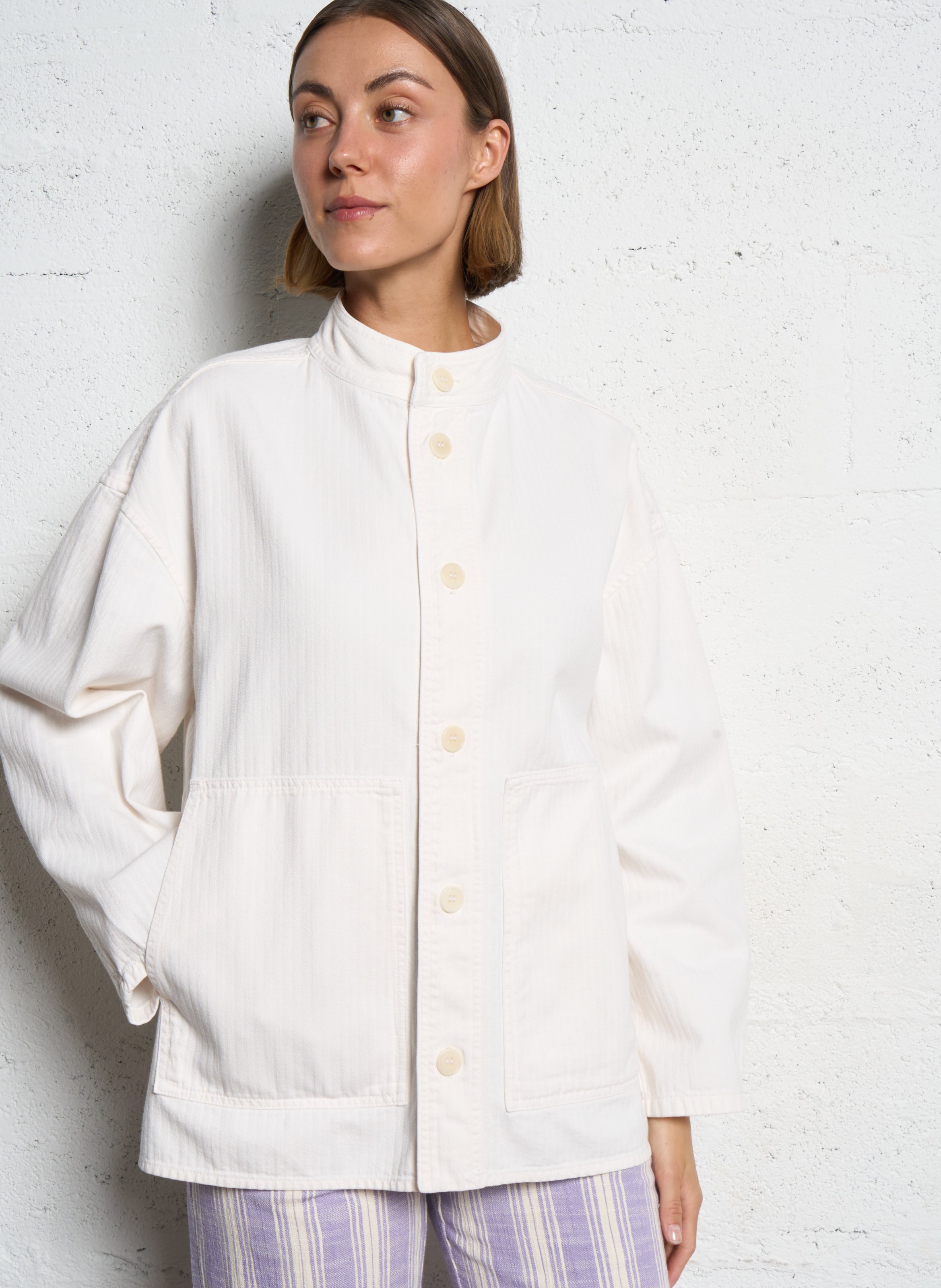 Straight-cut cotton overshirt MASSCOB White