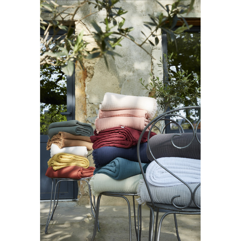 Pure cotton plaid L'EFFET PAPILLON White