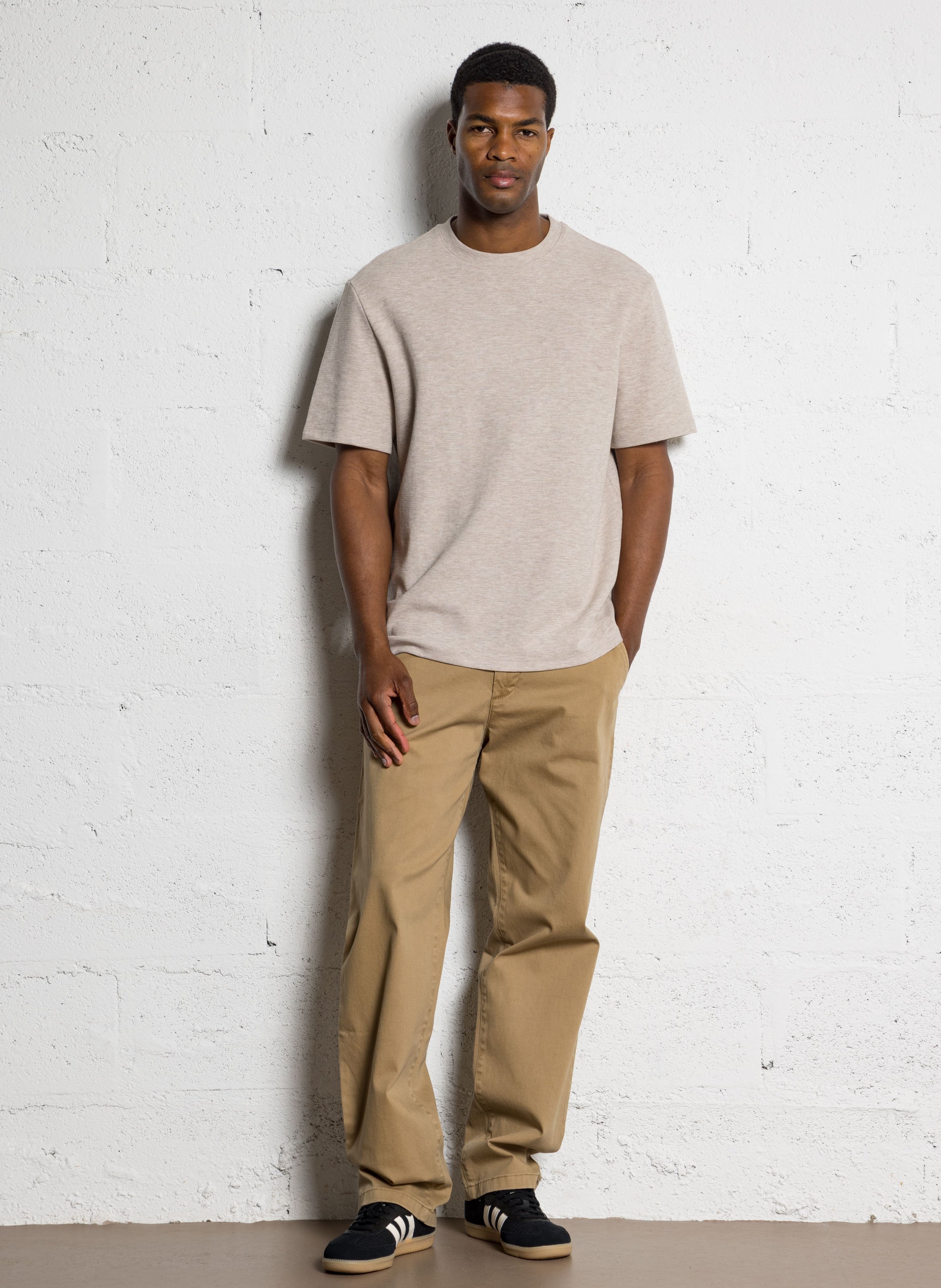 Rechte effen chino broek IKKS Beige