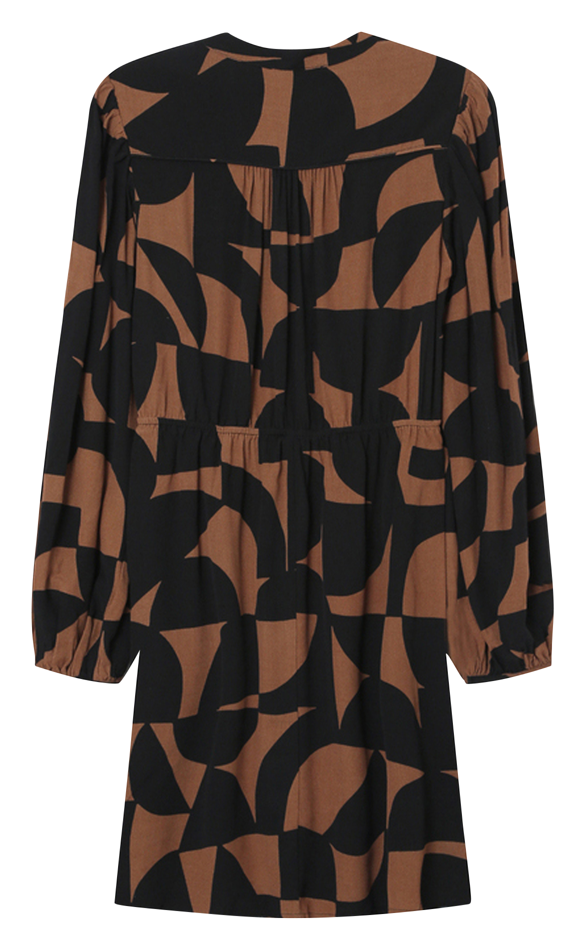 Short printed dress with long sleeves GRACE ET MILA Brown