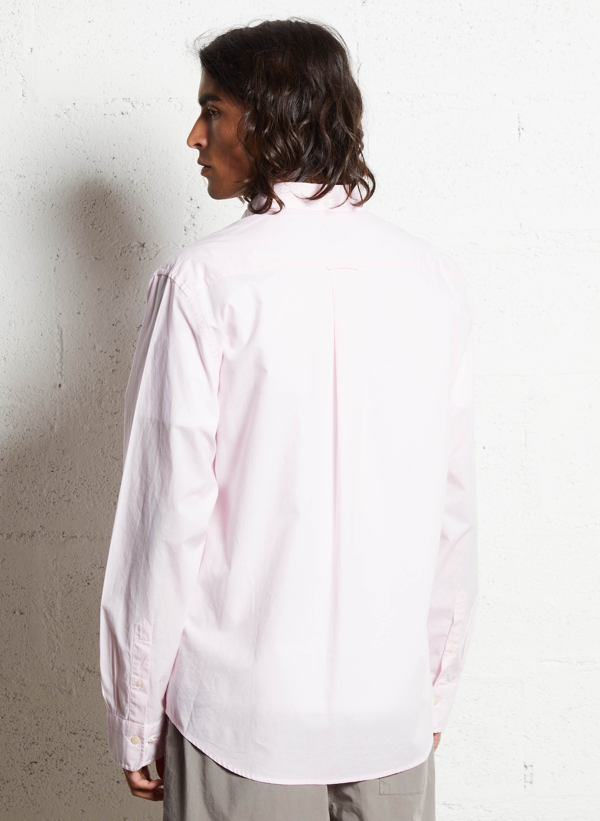 Straight-cut recycled cotton shirt with classic collar GANT Pink