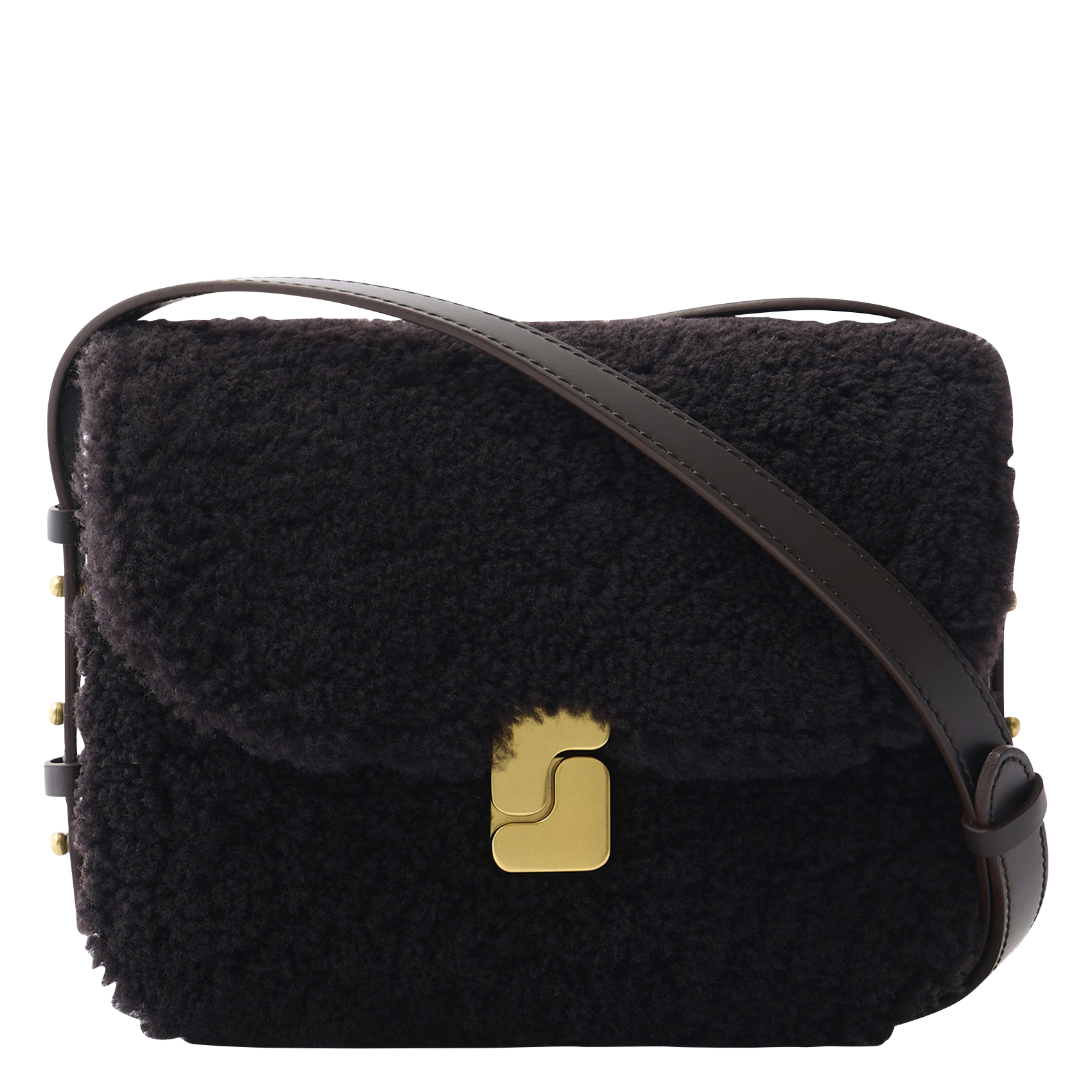 Sac bi-matière en cuir glacé et shearling  SOEUR