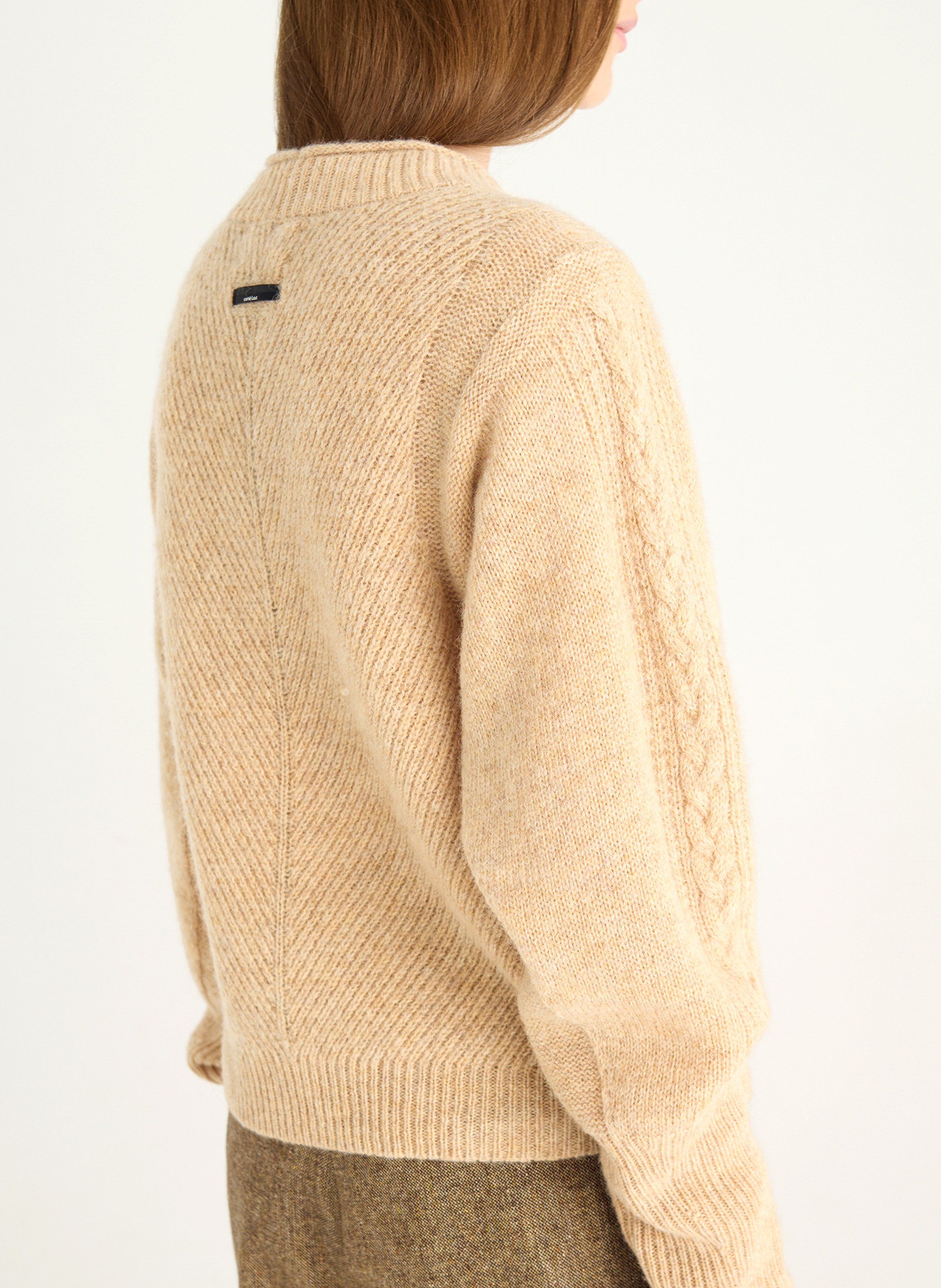 Pull droit col rond en laine COTELAC Blanc