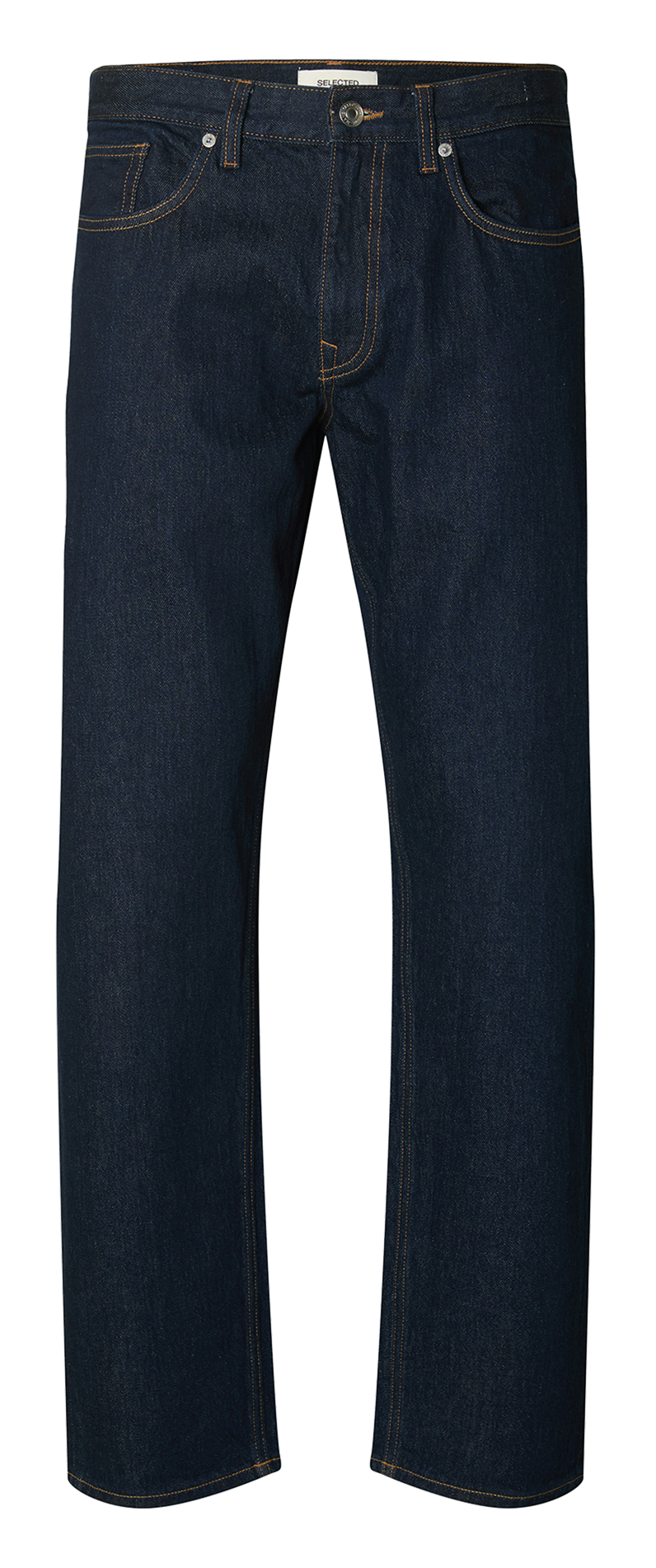 Straight organic cotton-blend jeans SELECTED Blue
