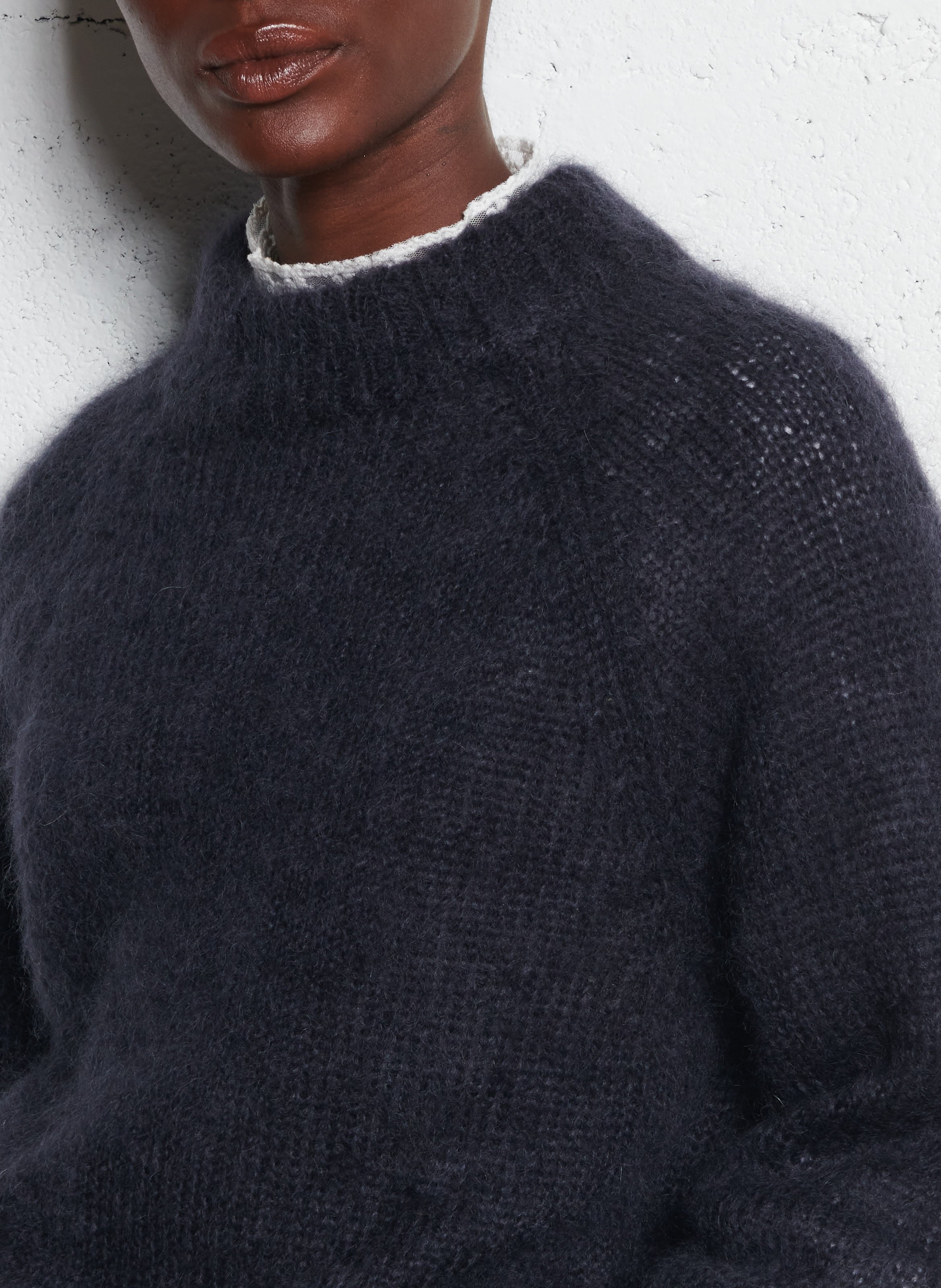Pul col rond en laine mélangée DES PETITS HAUTS Noir
