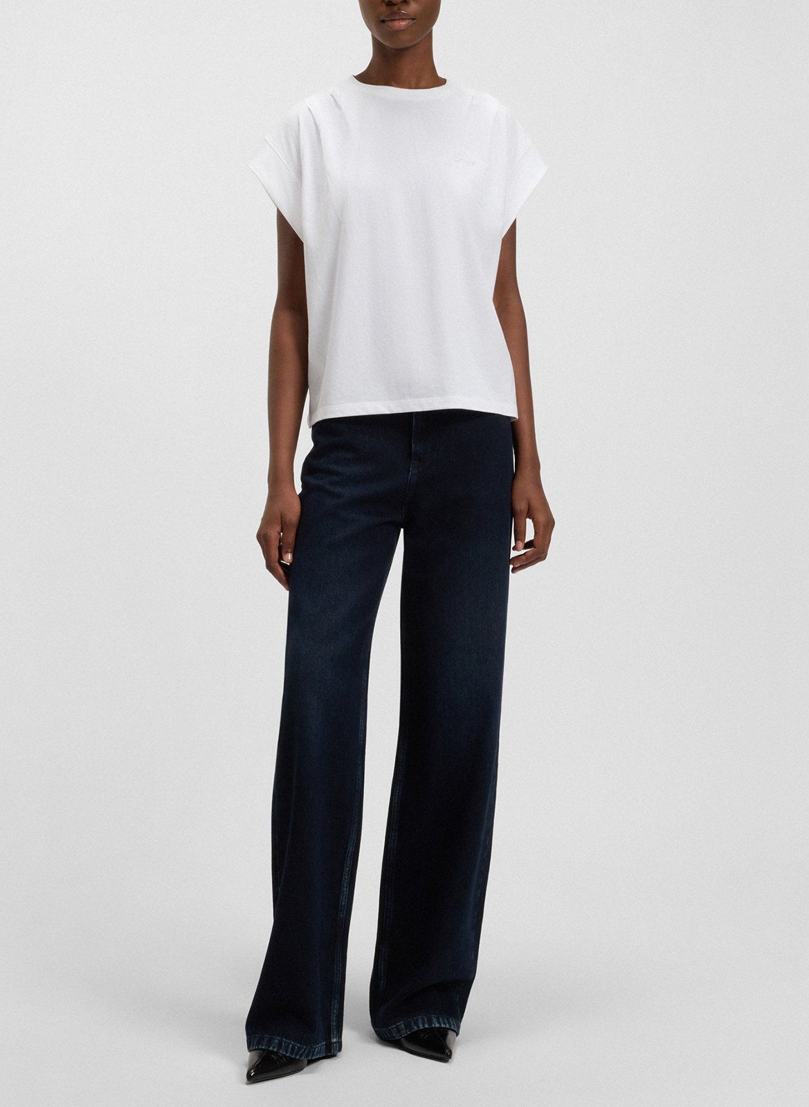 Tee-shirt manches courtes unies BOSS Blanc