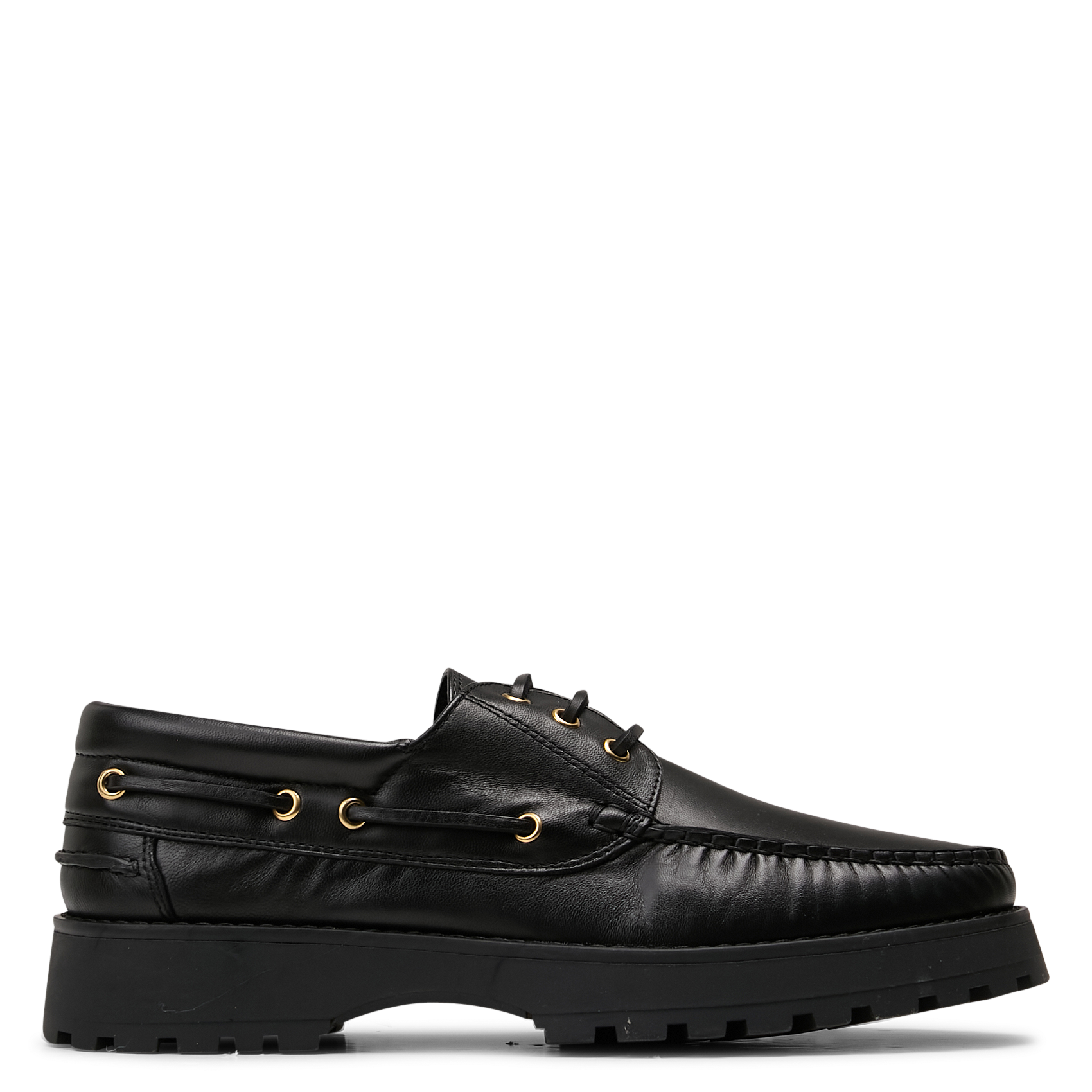 Moccasins with grooved leather soles BOBBIES Black