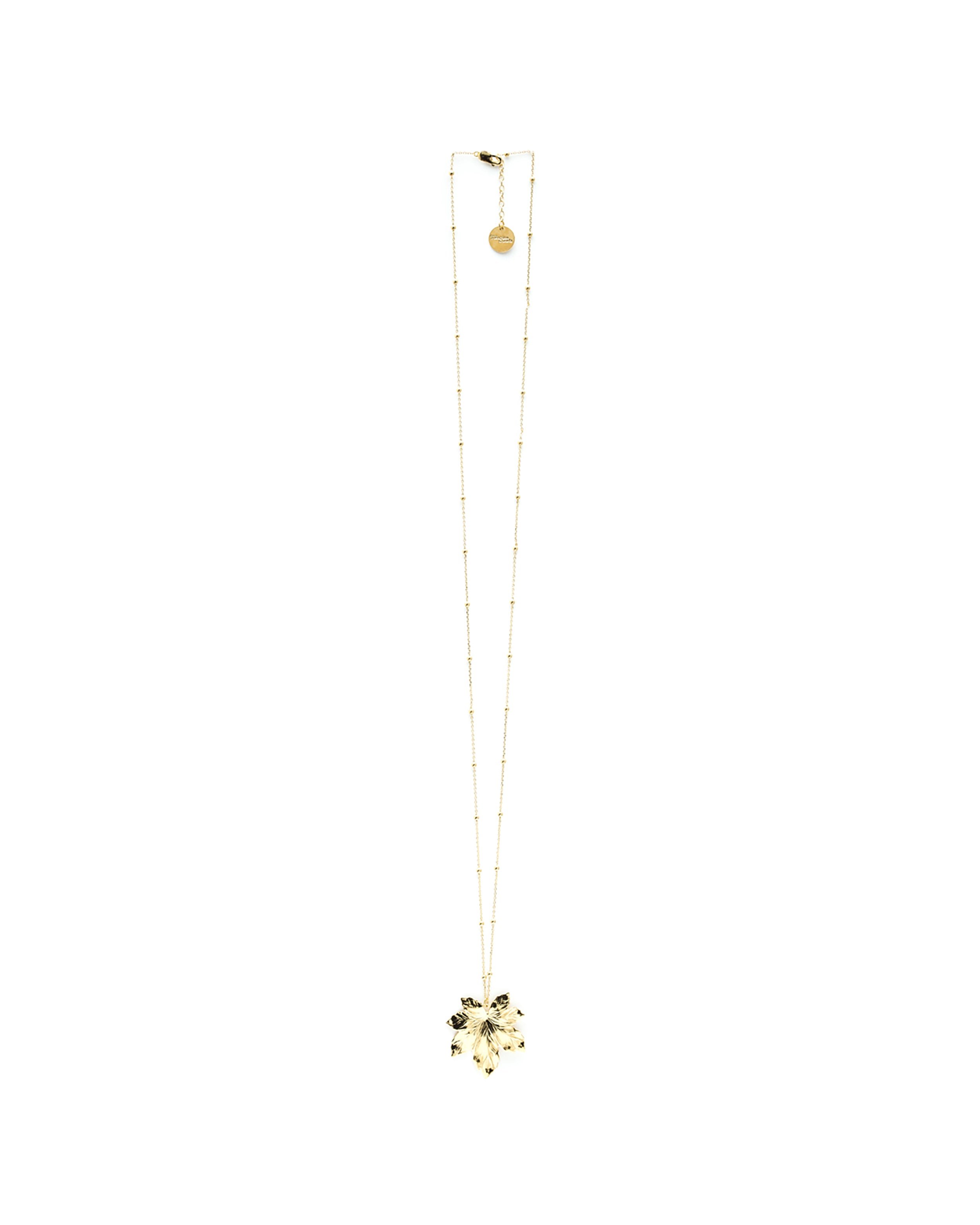 Gold-plated leaf long necklace MONSIEUR SIMONE Golden