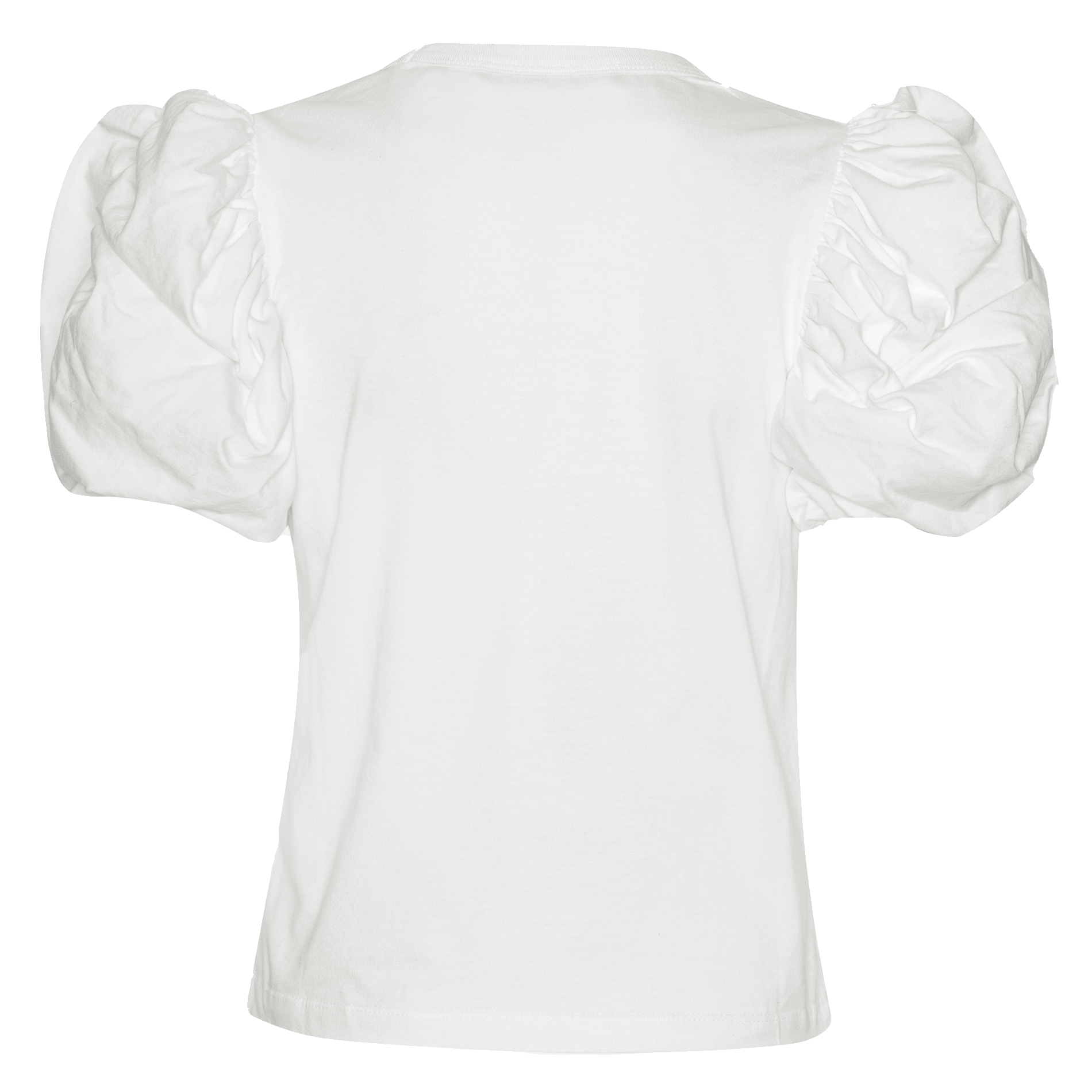 Organic cotton round neck straight top ROTATE White