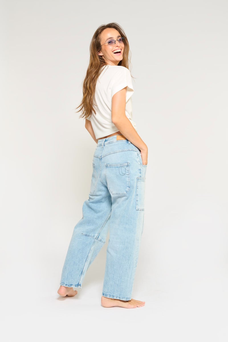Loose jeans, wide, length 34 LE TEMPS DES CERISES Blue