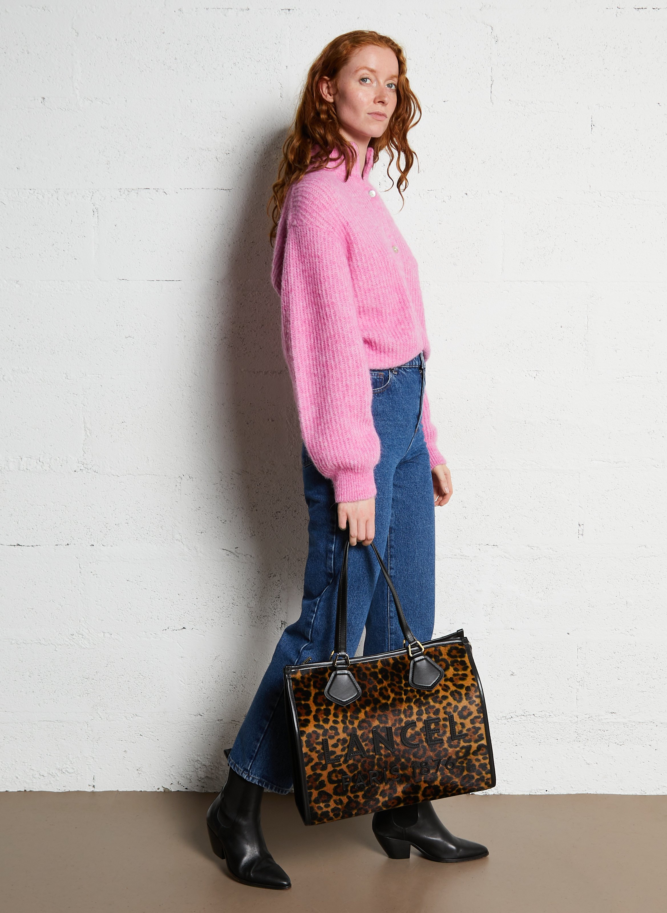 Cabas en cuir effet pony LANCEL Multicolore