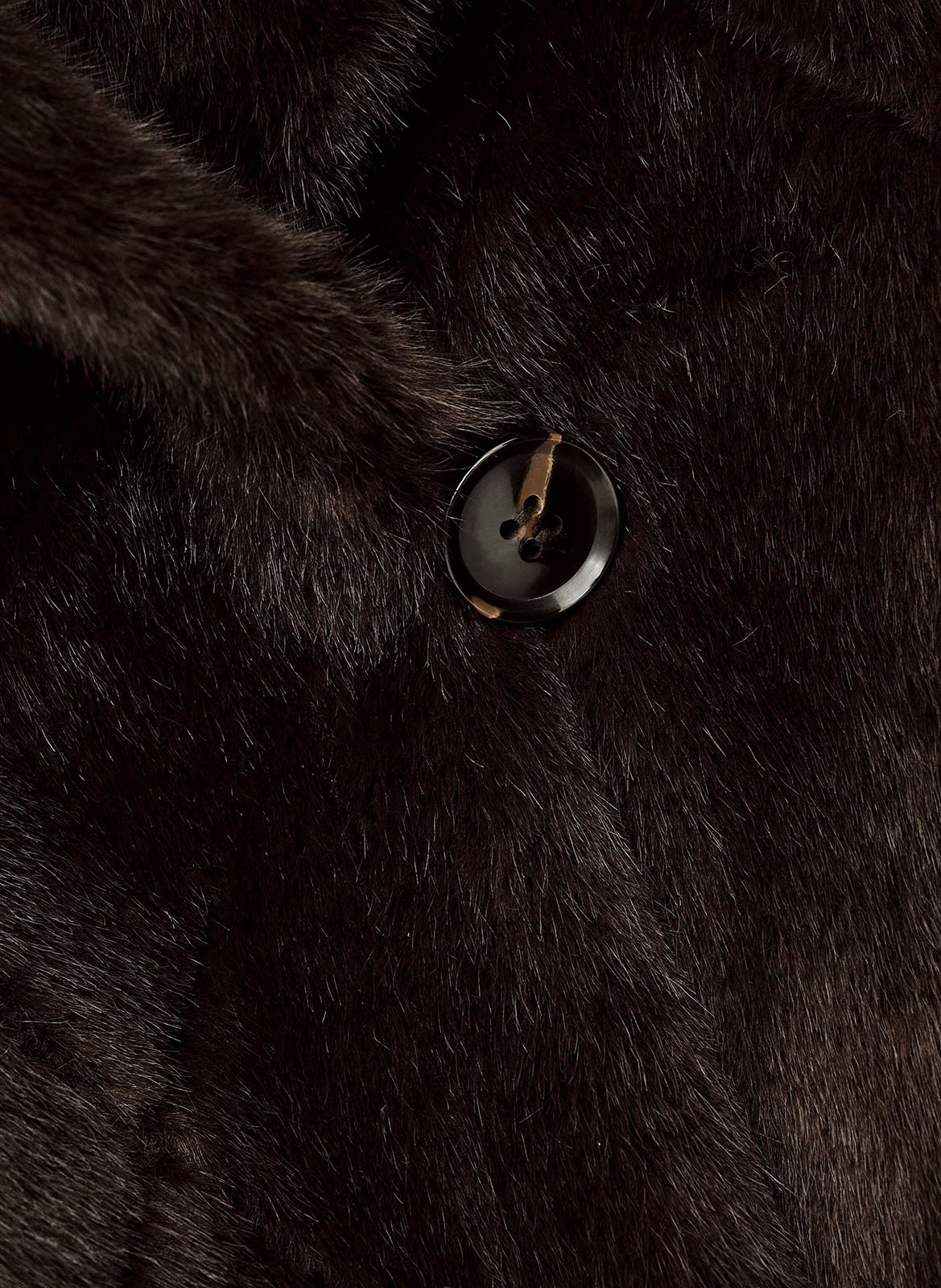 Oversized jas met omgeslagen kraag en faux bonteffect BA&SH Bruin