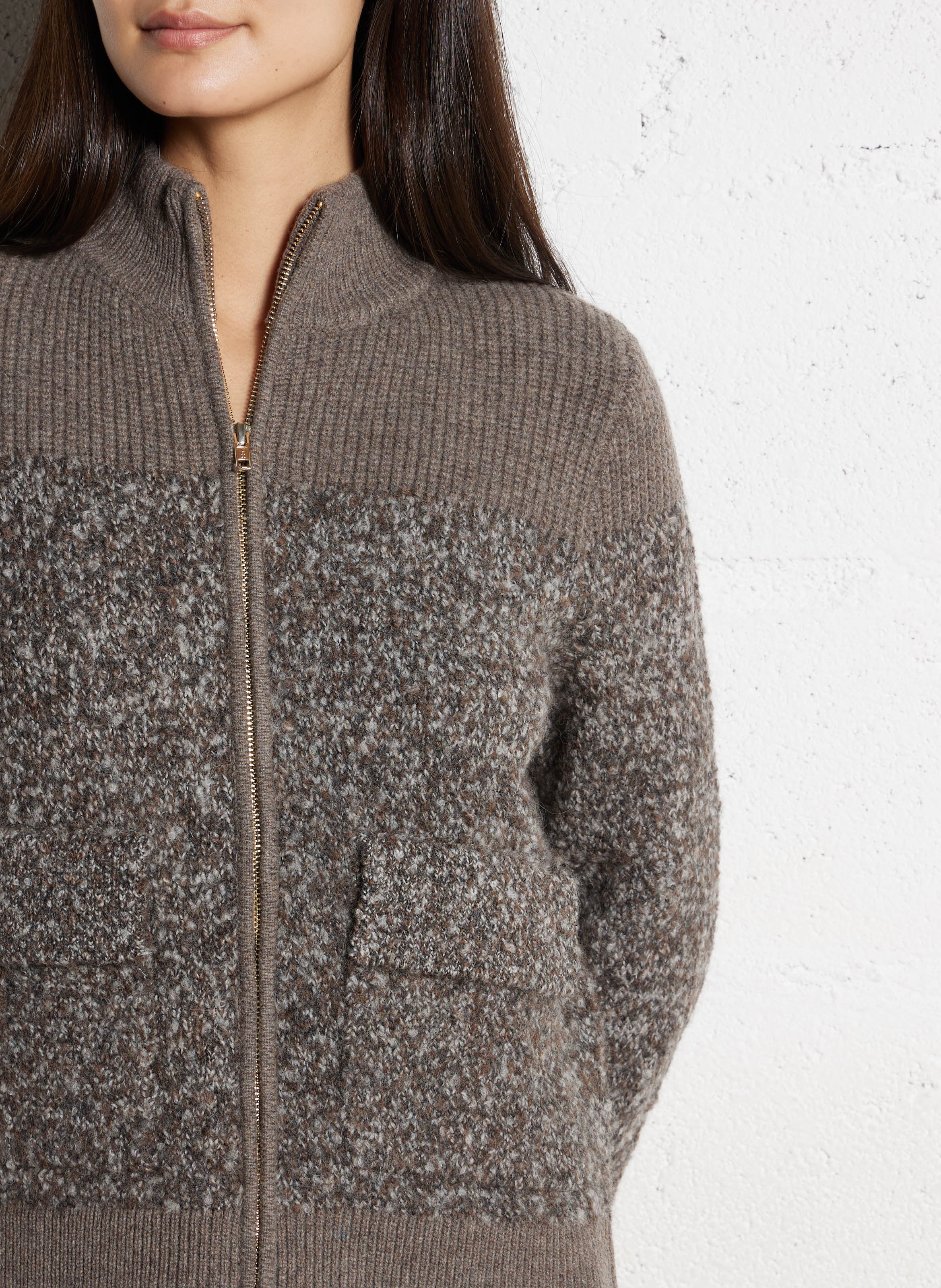 Recht vest met opstaande kraag van gemengde wol MAISON 123 Grijs