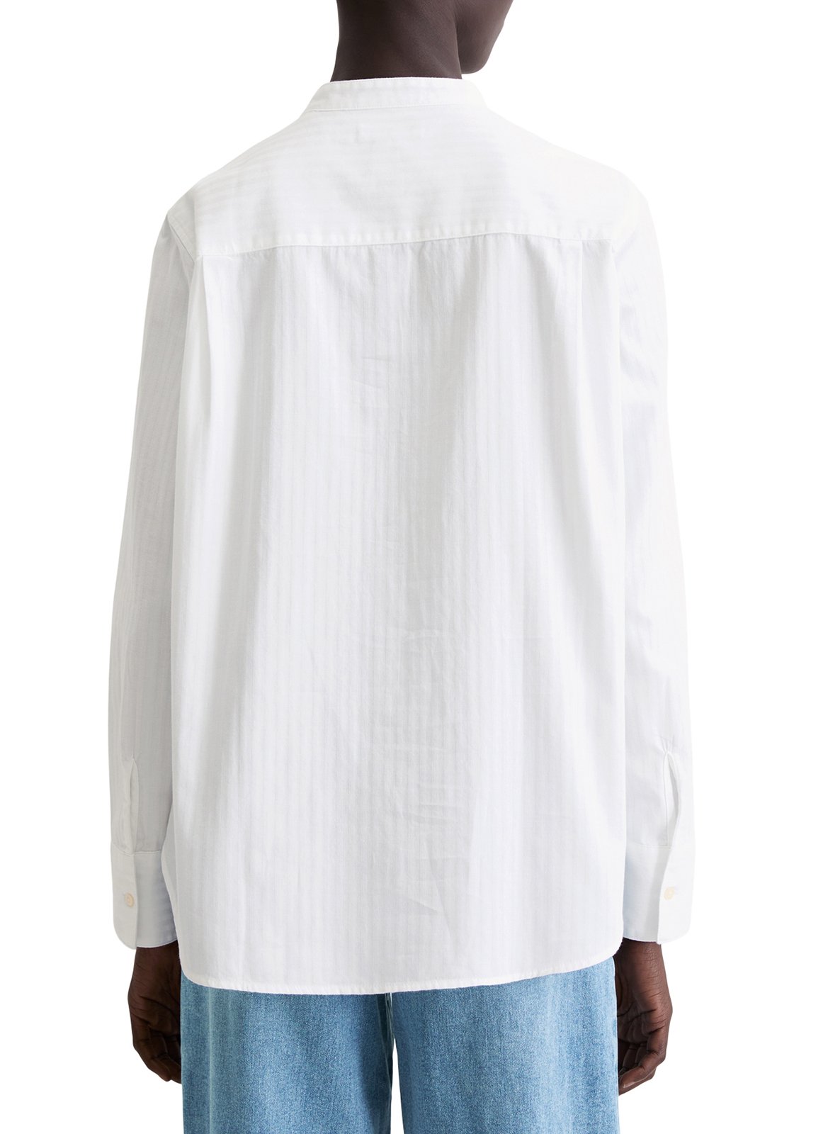Oversized round neck cotton shirt MARC O'POLO White