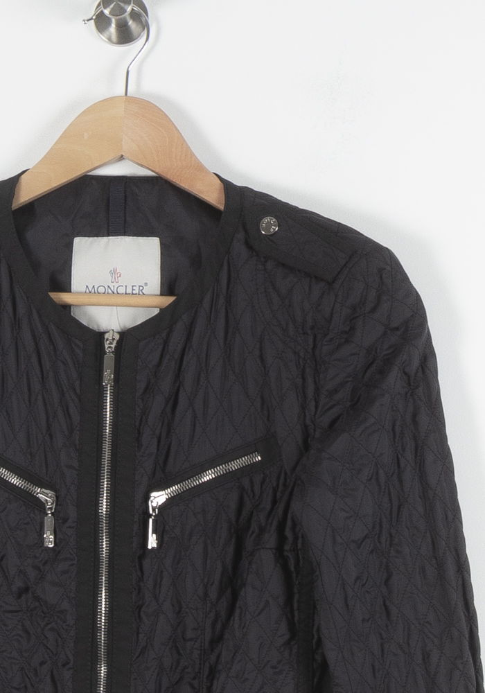 Lightweight quilted padded jacket with high neck MONCLER - Seconde Main Black