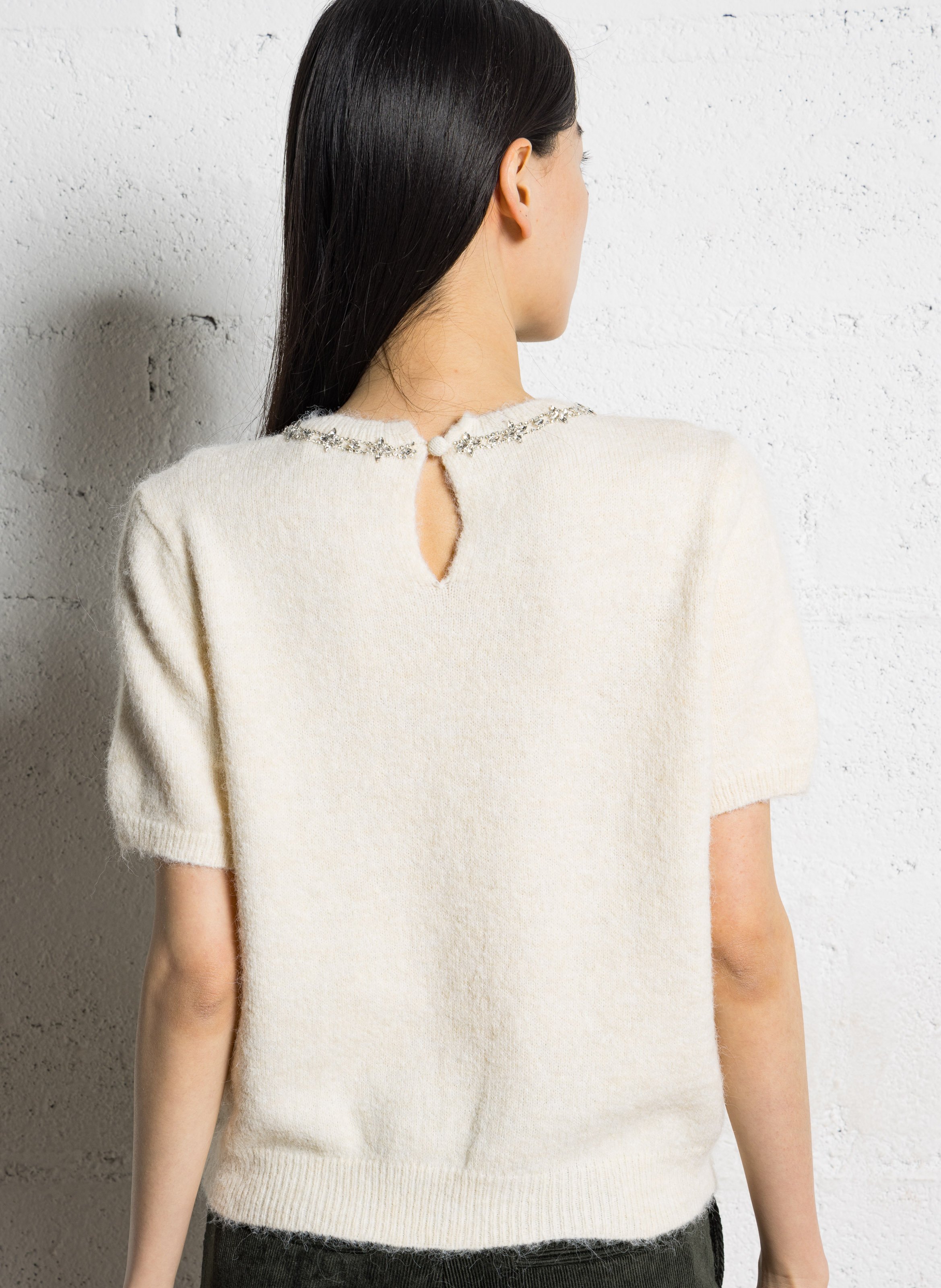 Pull oversize col rond LA PETITE ETOILE Beige