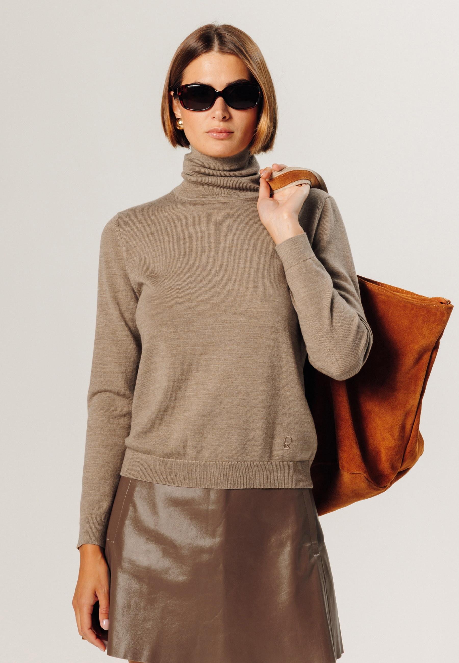 Merino wool roll-neck sweater RODIER Beige