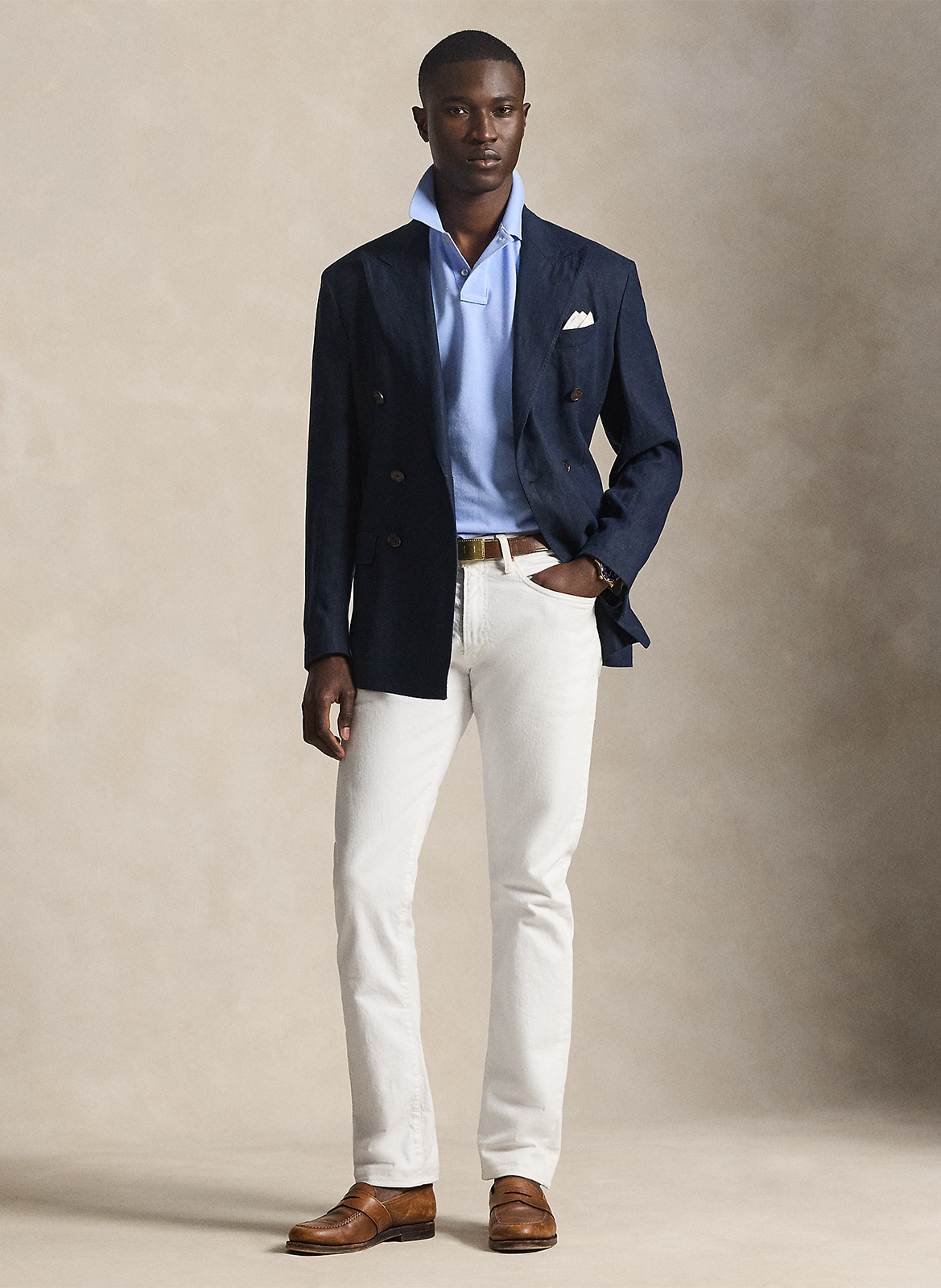 Custom-fit cotton polo shirt POLO RALPH LAUREN Blue